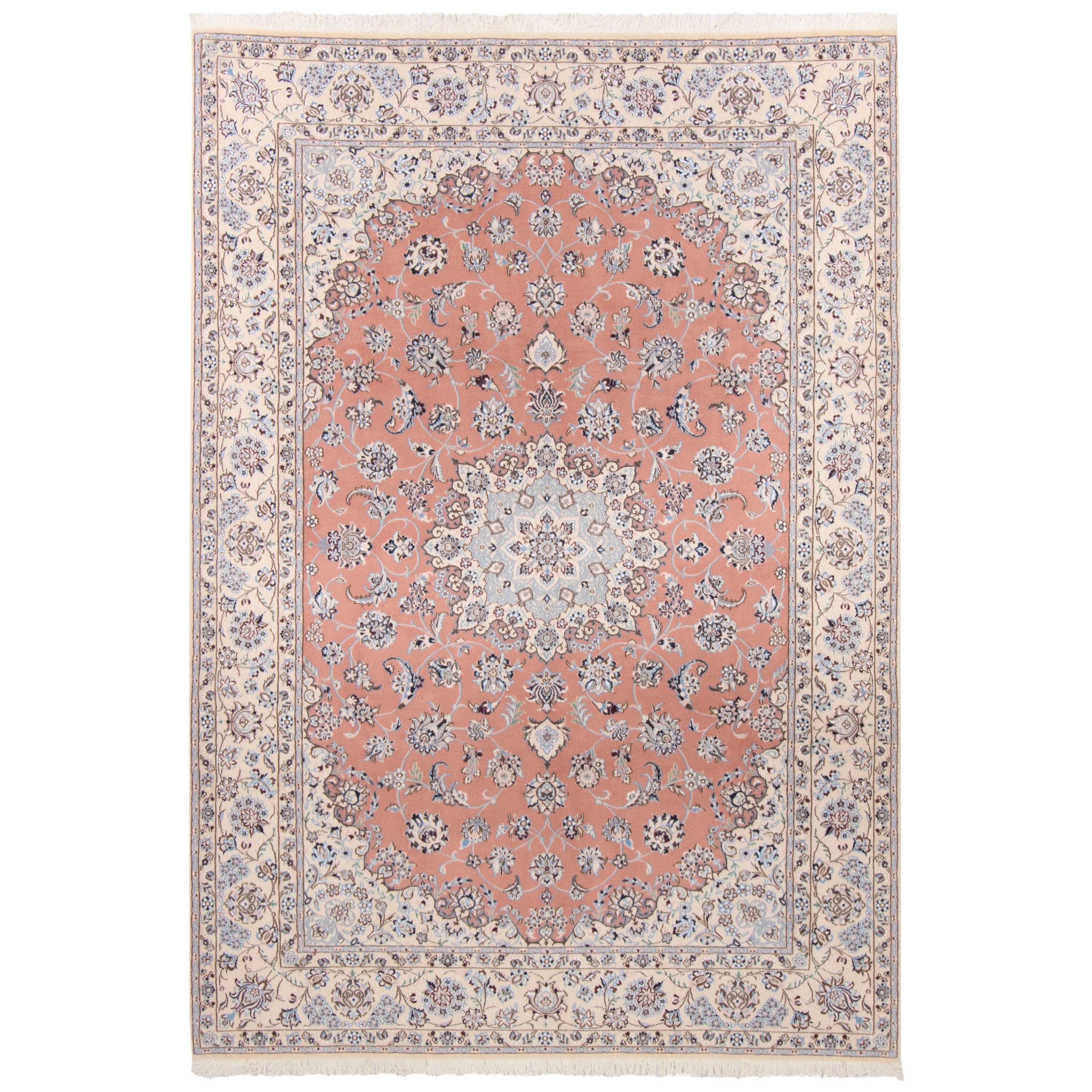سجادة نائين يدوية — لشك ترنج | وبر حرير / سداة صوف | 209 × 300 سم | رمز المنتج 10600989