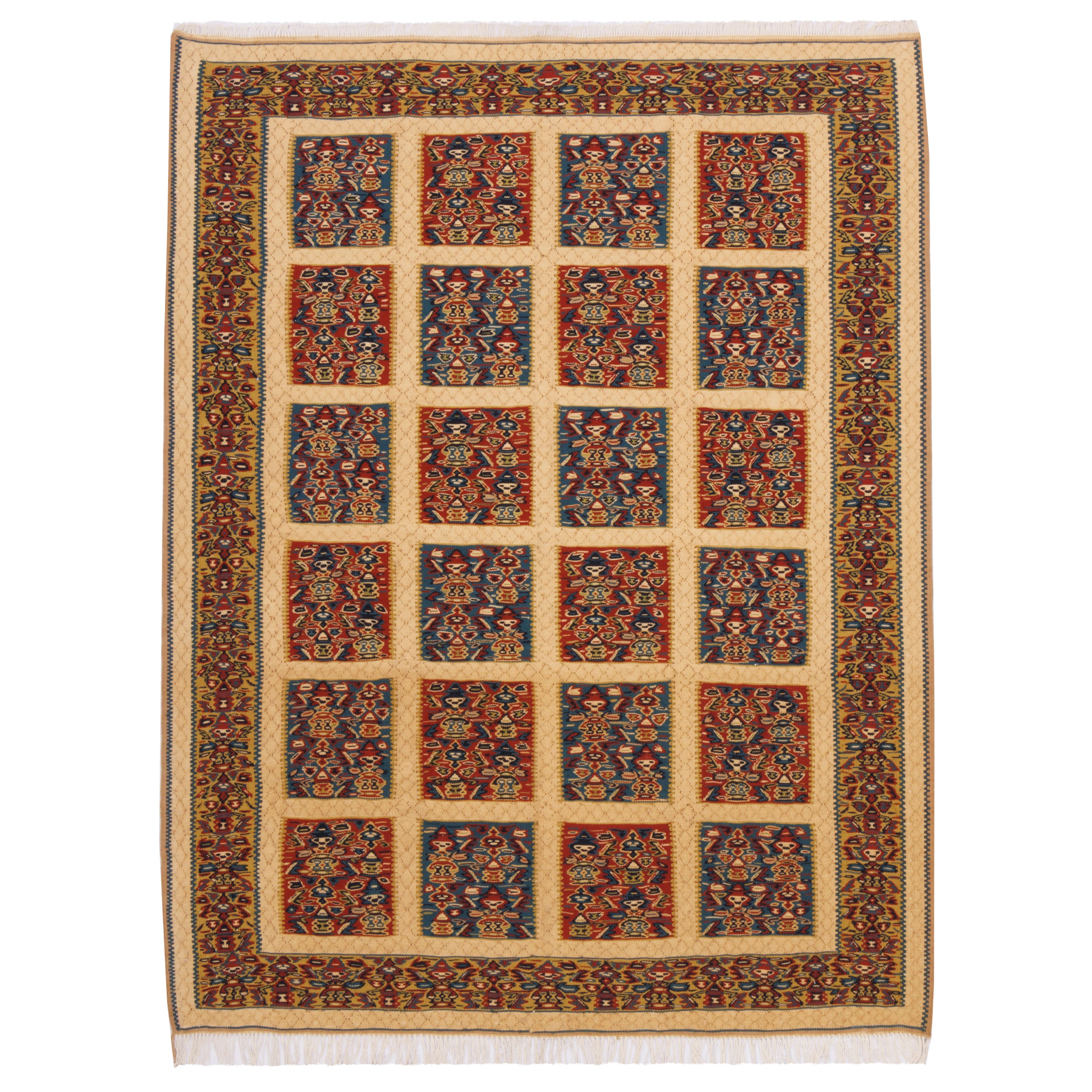 Sirjan Handmade Kilim — Kheshti | Full Wool | 125 × 163 cm | SKU 40201261