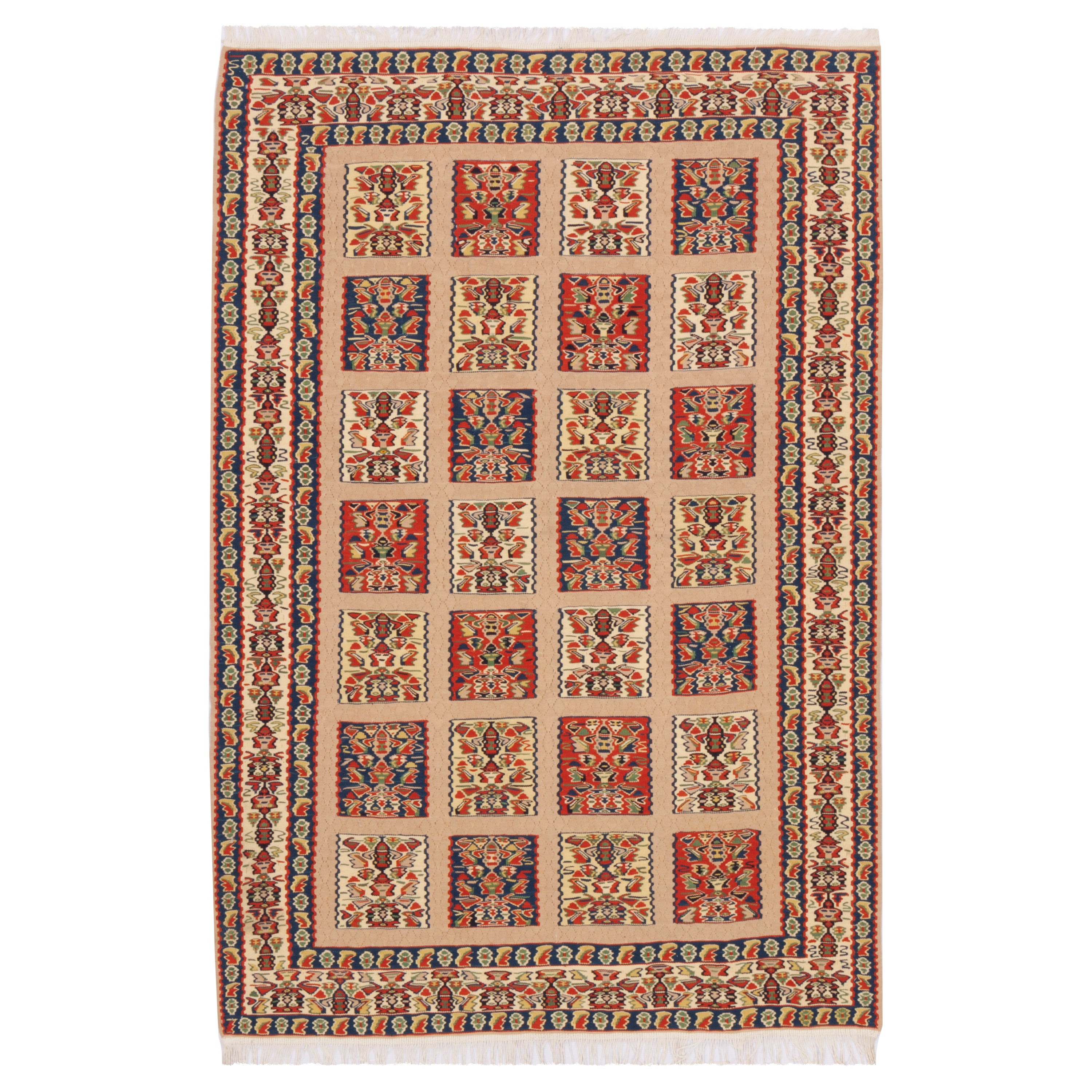 Sirjan Handmade Kilim — Kheshti | Full Wool | 104 × 155 cm | SKU 40101252