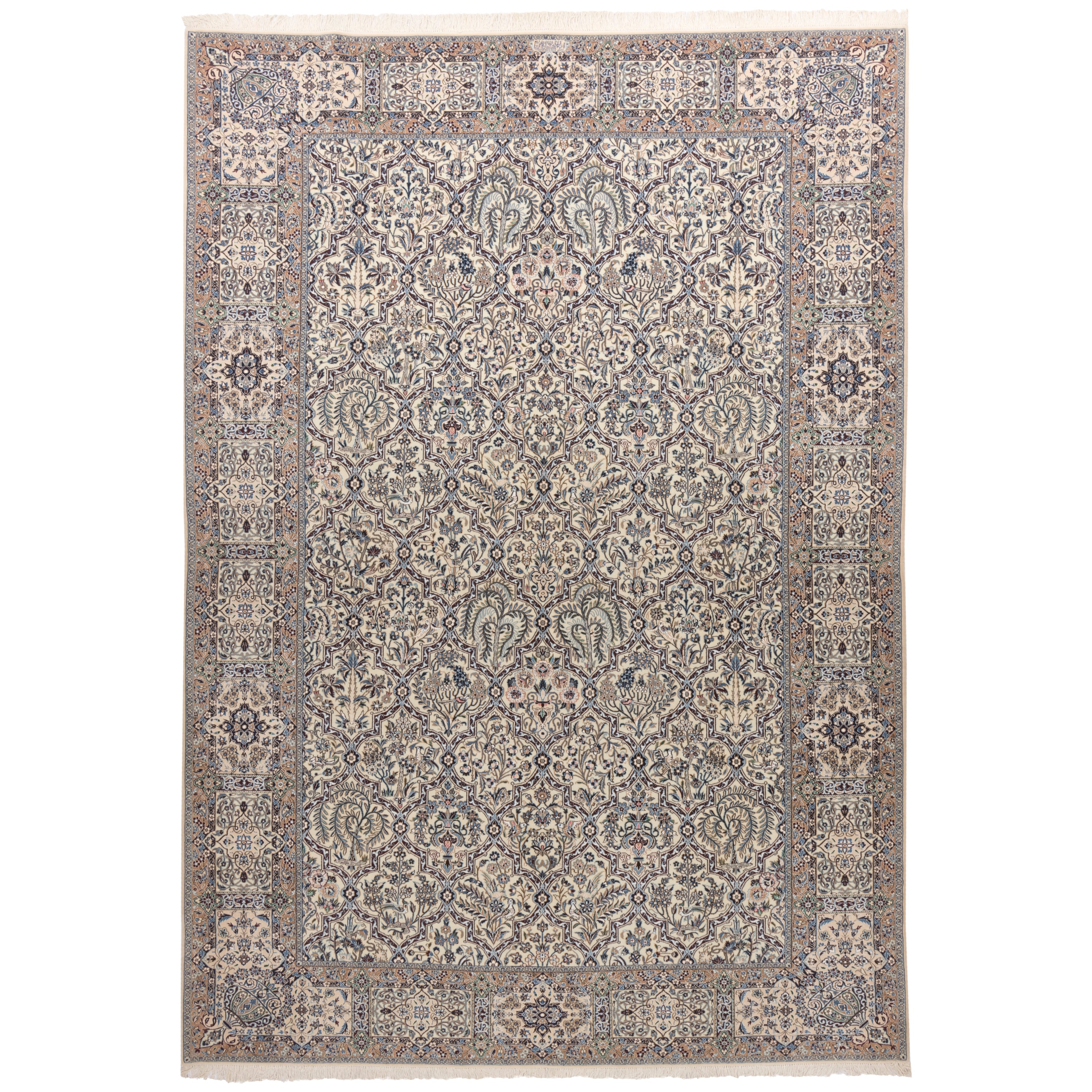 سجادة نايين اليدوية — ساراسار | خيوط حرير / سدى حرير | 210 × 300 سم | رمز المنتج 10600990