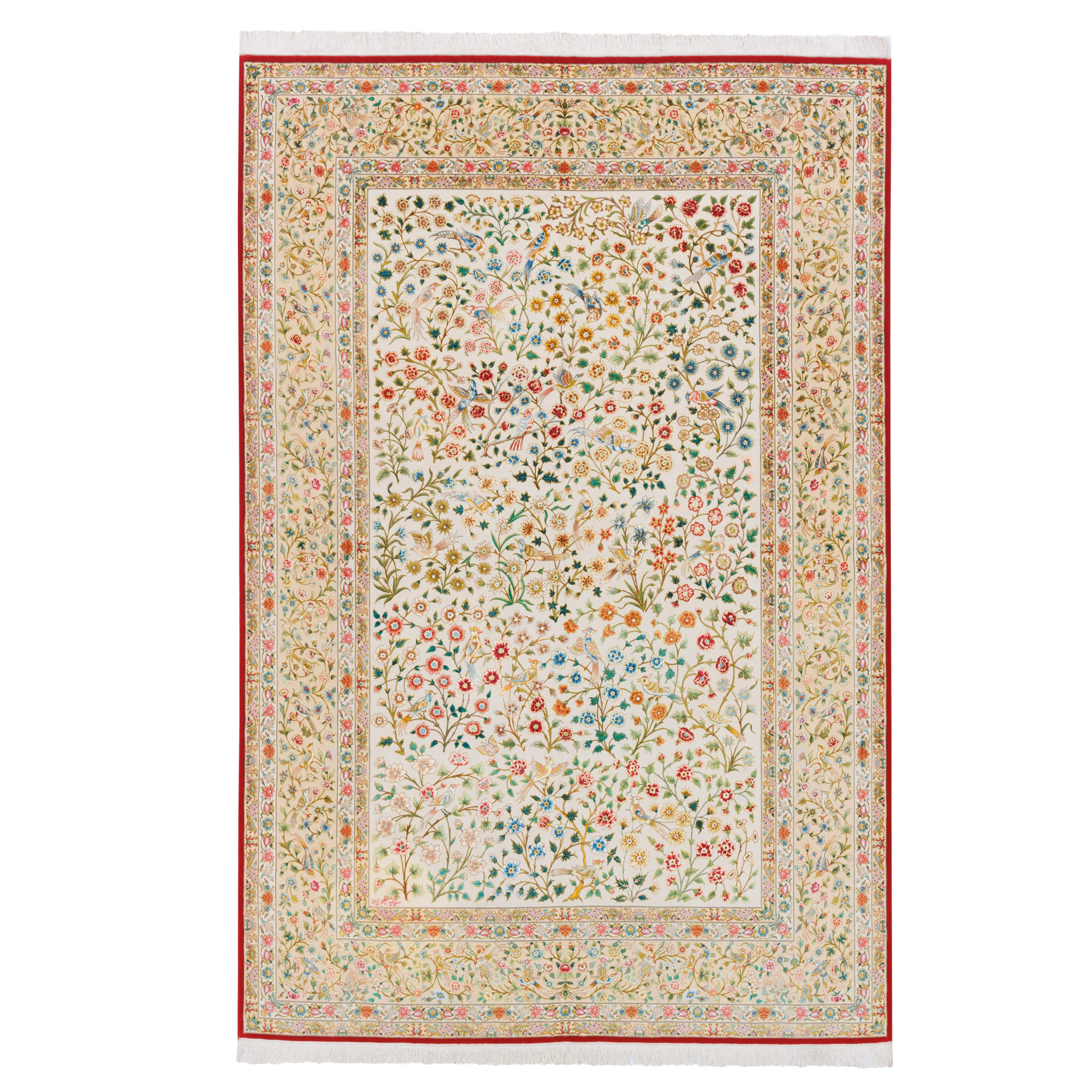 سجادة تبريز يدوية — ساراسار | خيوط حرير / سدى حرير | 200 × 300 سم | رمز المنتج 10600112