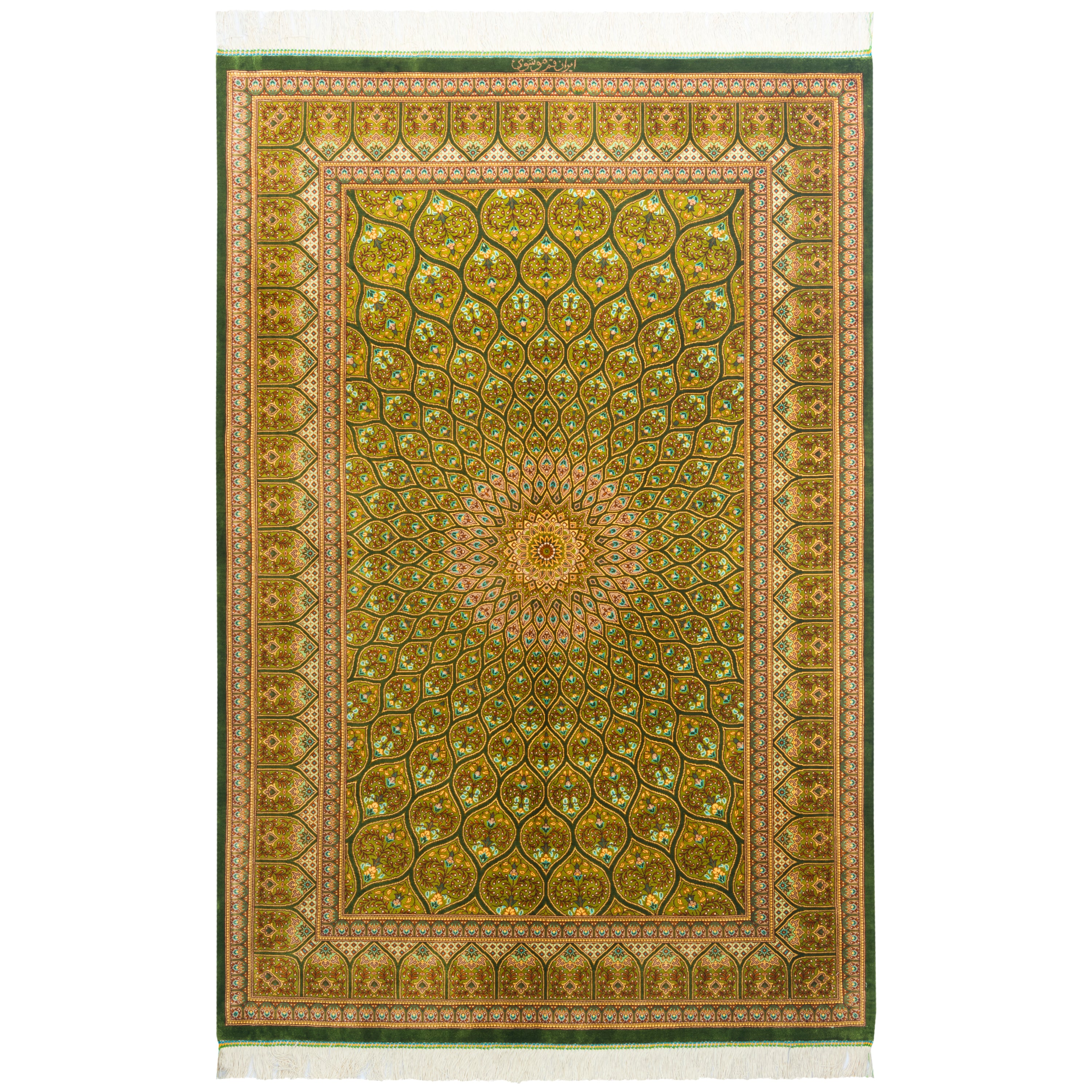Qom Handmade Carpet — Gonbadi | Full Silk | 150 × 100 cm | SKU 10100158