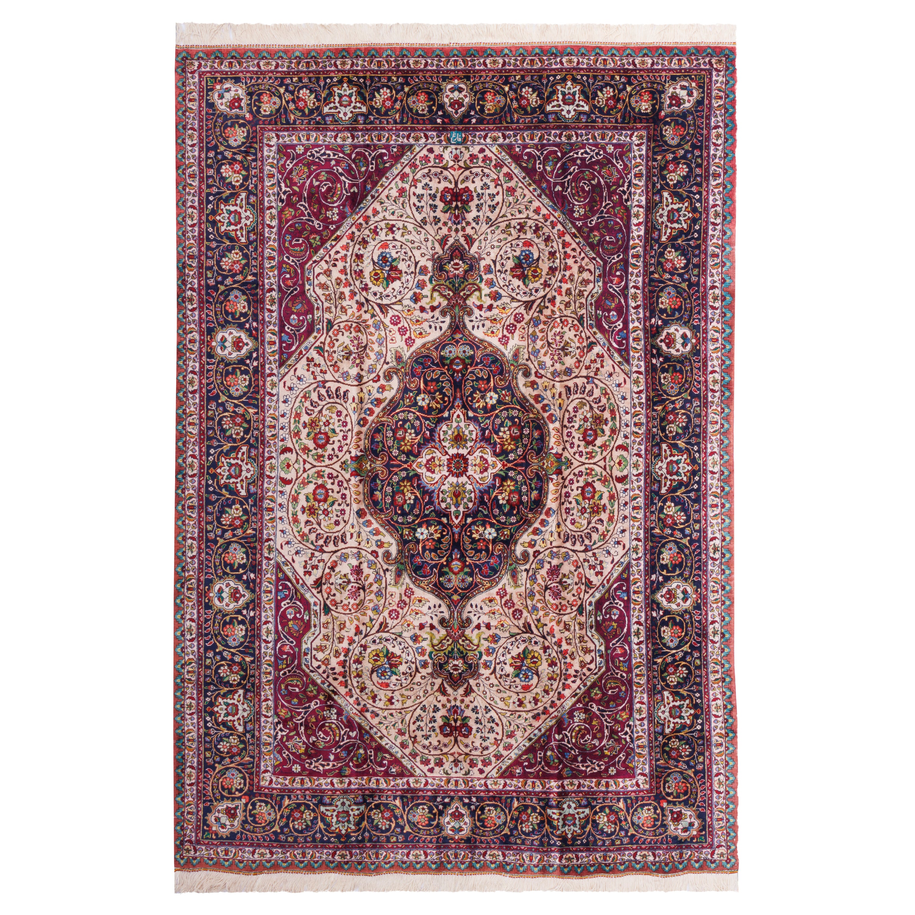 سجادة تبريز يدوية — لشك ترنج | حرير بالكامل | 140 × 206 سم | SKU 10200050