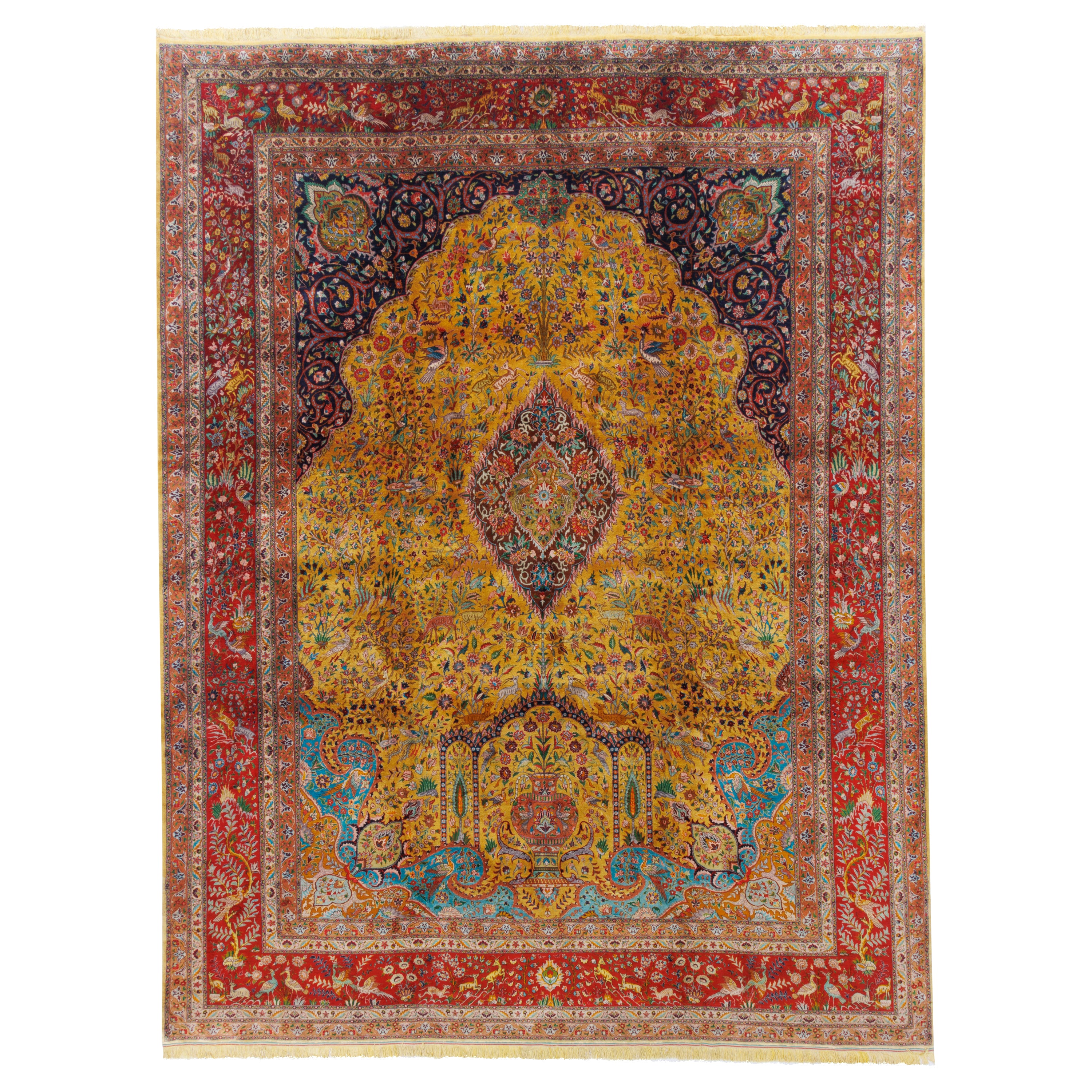 سجادة تبريز يدوية — محرابي | صوف كامل | 295 × 390 سم | SKU 11100131