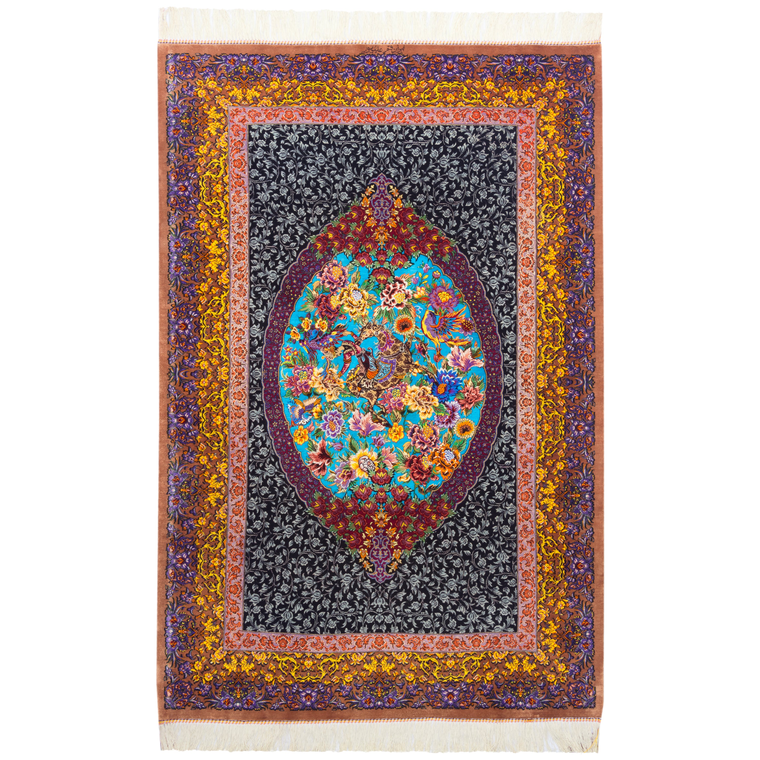 سجادة قم يدوية — ترنجدار | حرير بالكامل | 100 × 150 سم | رمز المنتج 10100172
