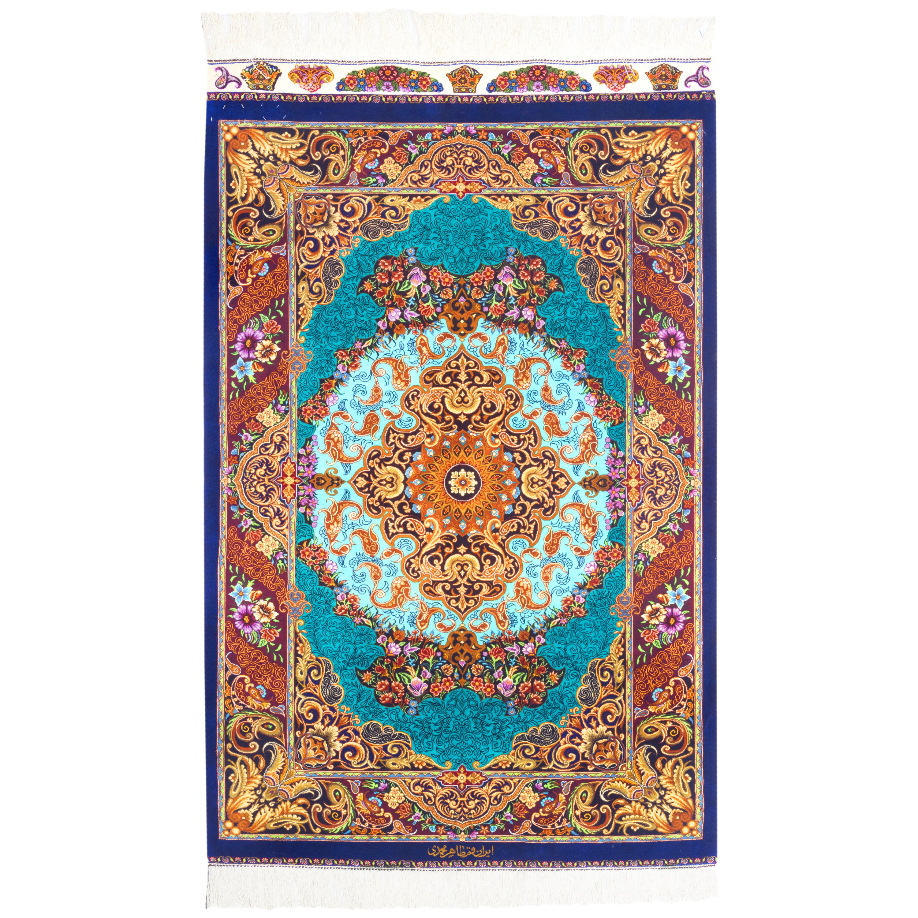 سجادة قم يدوية — لشك ترنج | حرير بالكامل | 80 × 120 سم | SKU 10000237