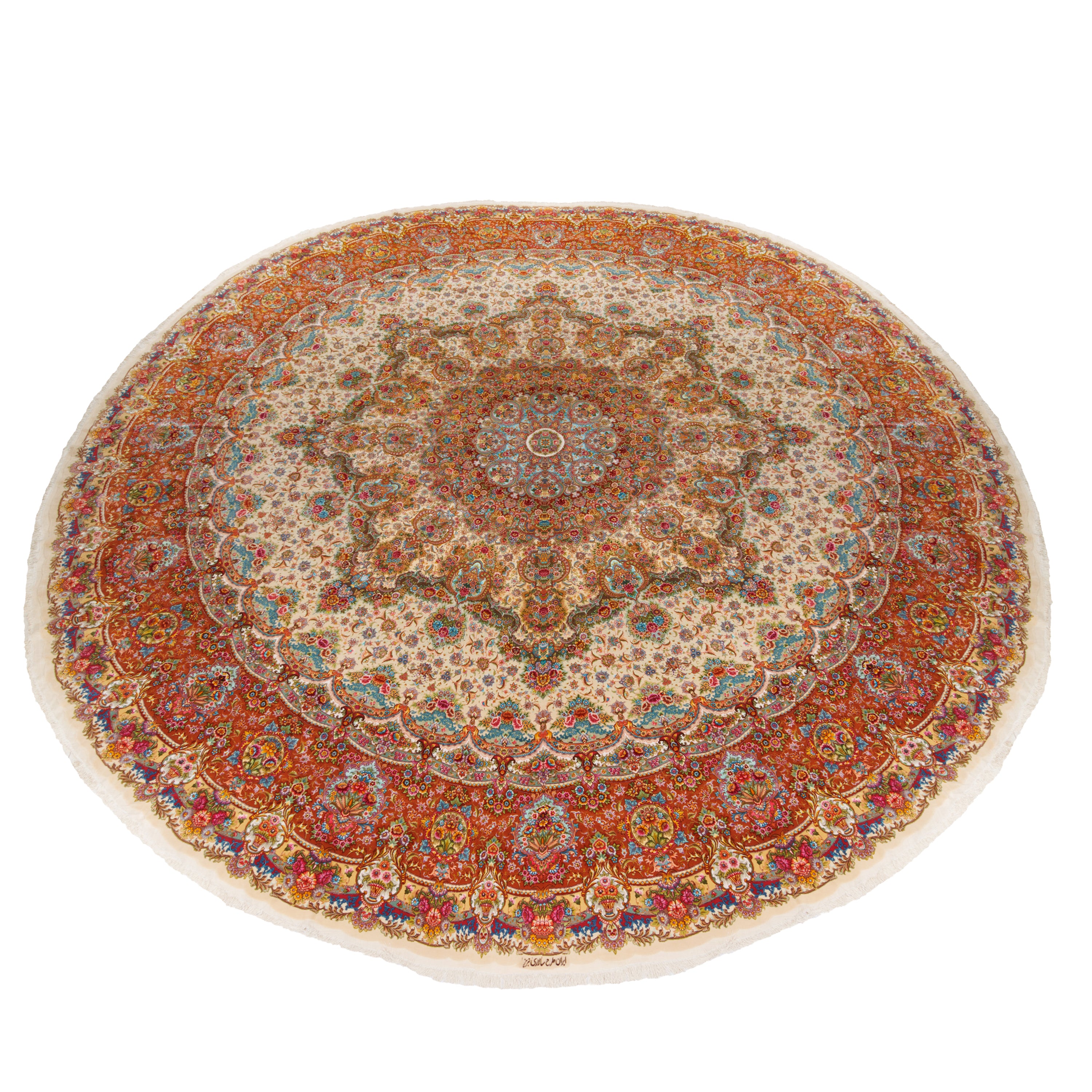 Tabriz Handmade Carpet — Toranj-dar | Silk Pile / Silk Warp | 680 × 720 cm | SKU 14801118