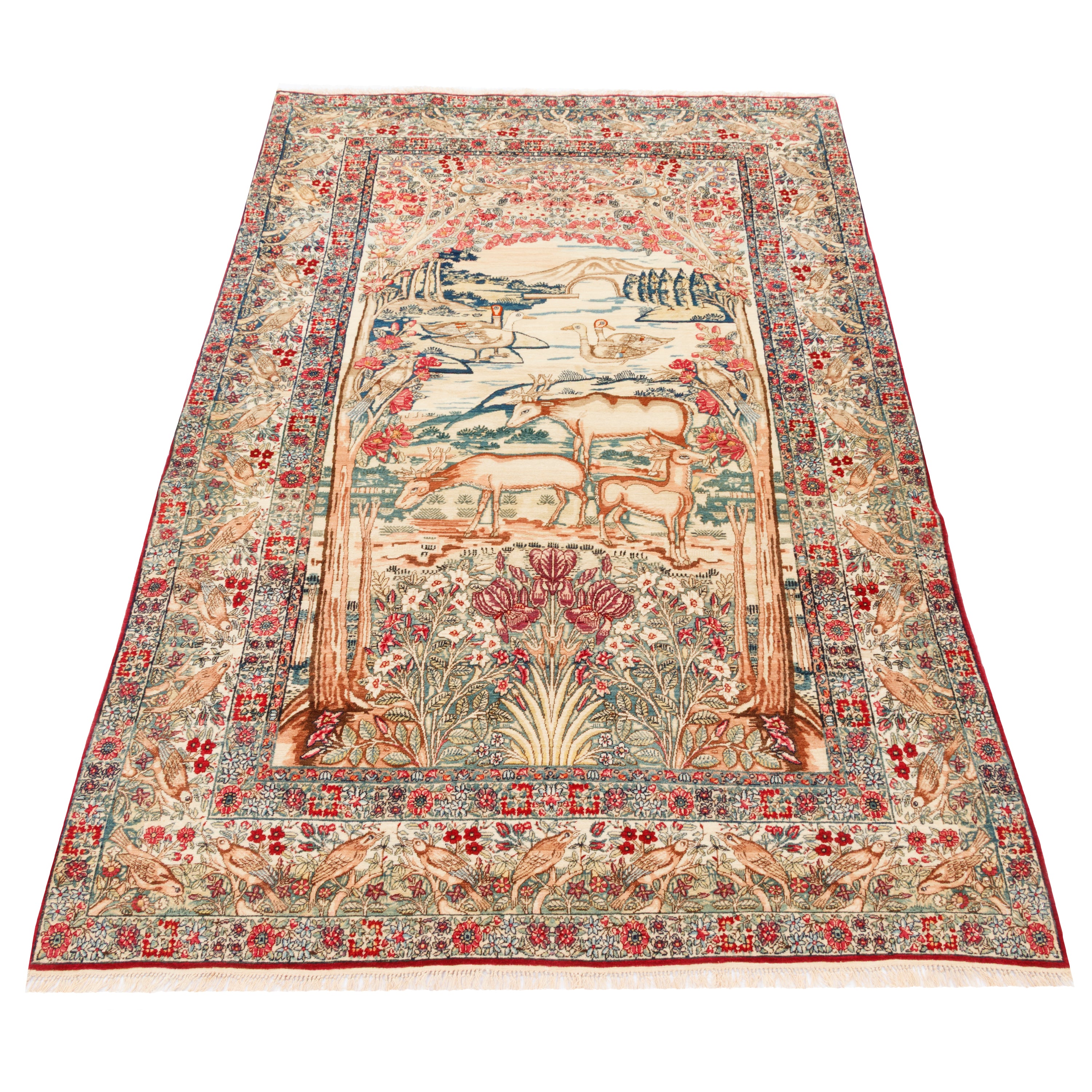 سجادة كرمان يدوية — ساراسار | صوف / سدى قطني | 133 × 207 سم | SKU 10200013