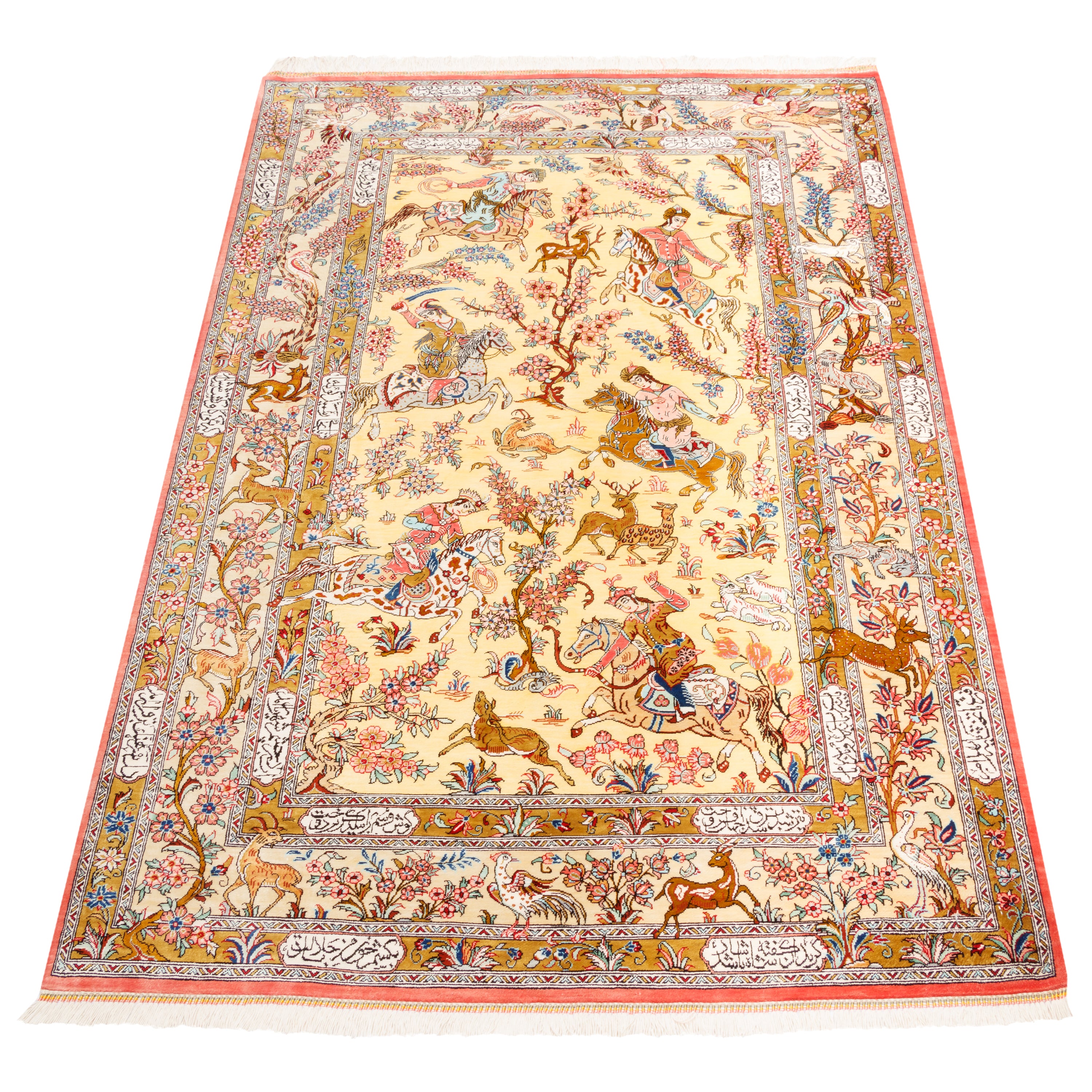 سجادة قم يدوية — ساراسار | حرير كامل | 100 × 158 سم | رمز المنتج 10100168