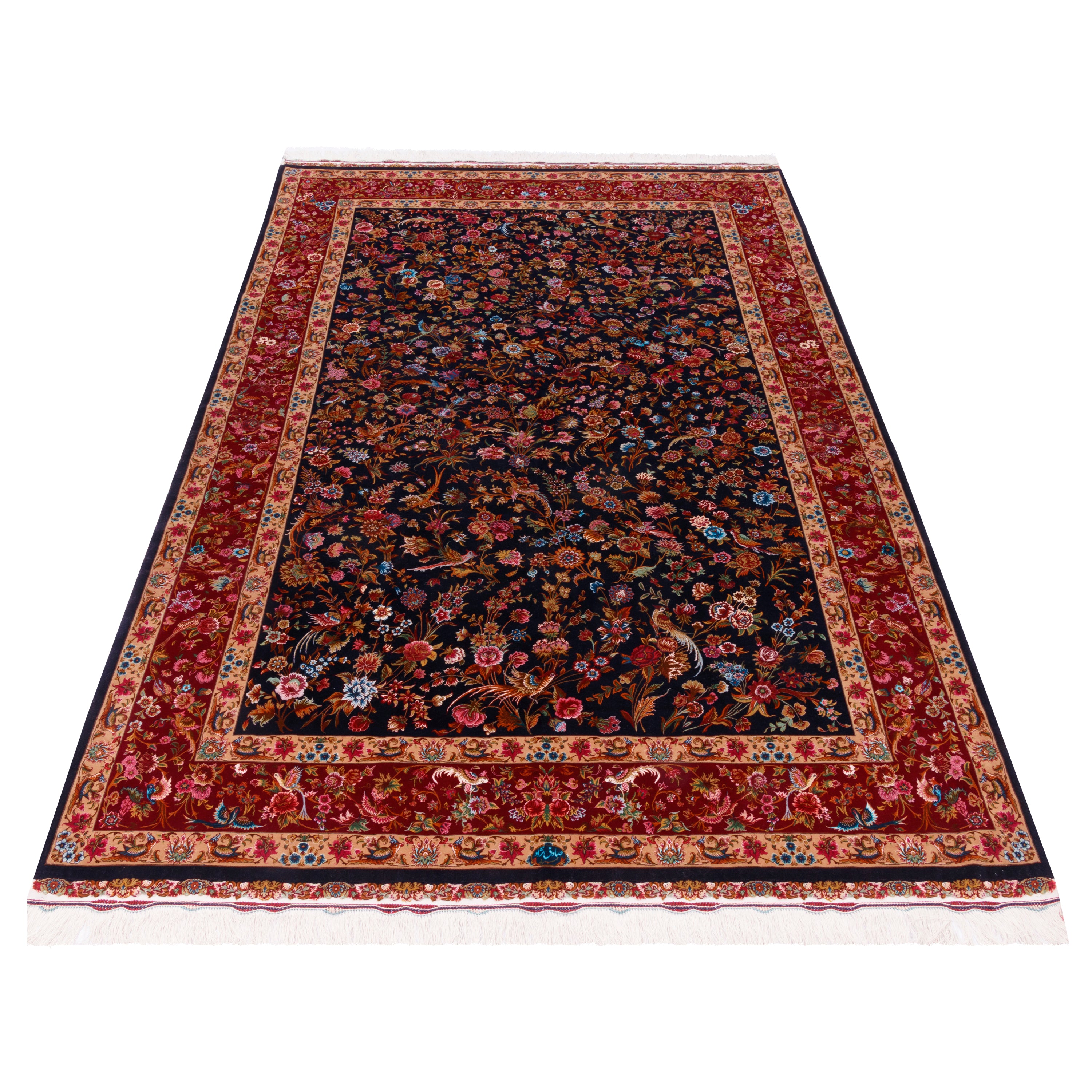 سجادة تبريز يدوية — ساراسار | خيوط حريرية / سدى حريري | 200 × 320 سم | رمز المنتج 10600105