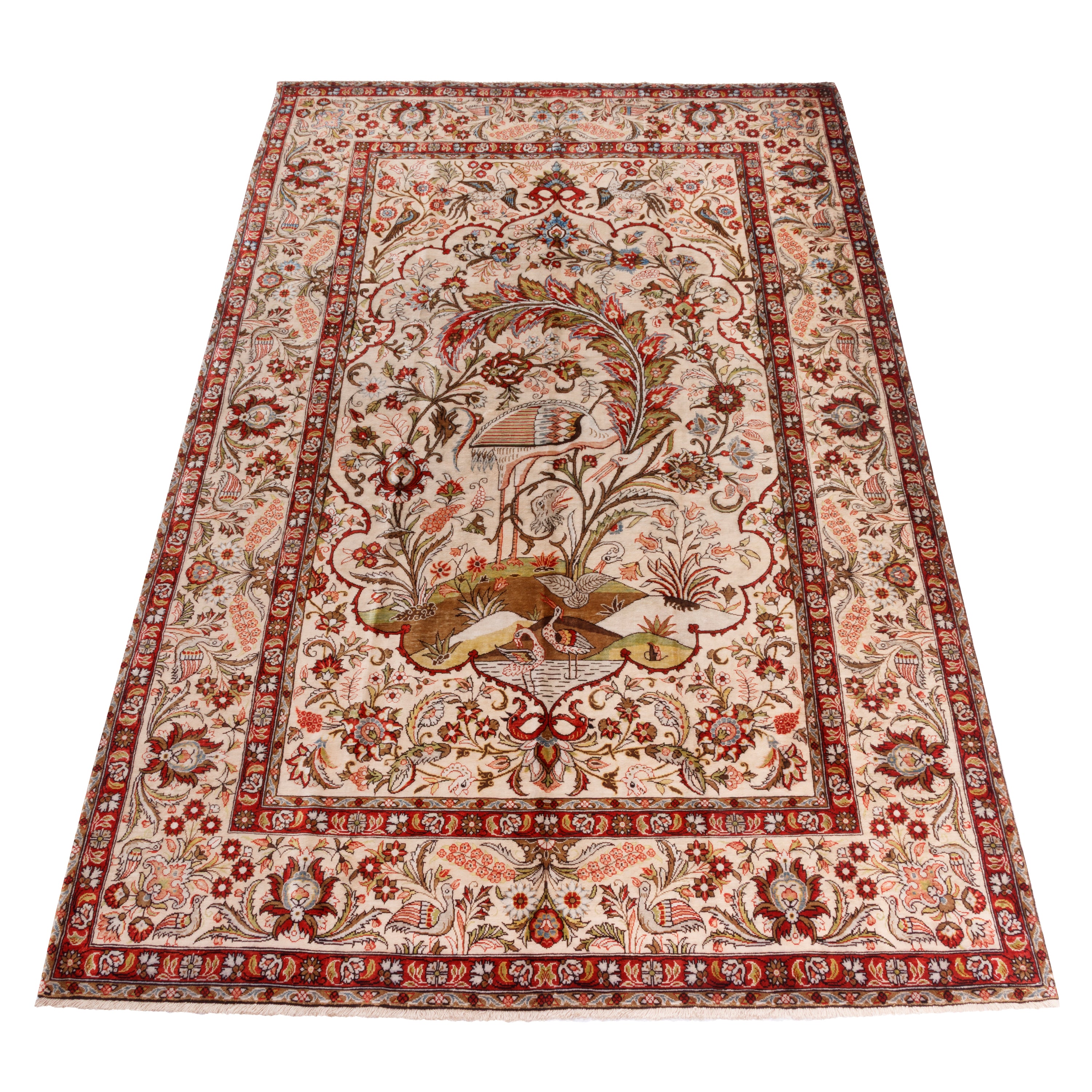 سجادة قم يدوية - ساراسار | حرير كامل | 160 × 235 سم | SKU 10300047