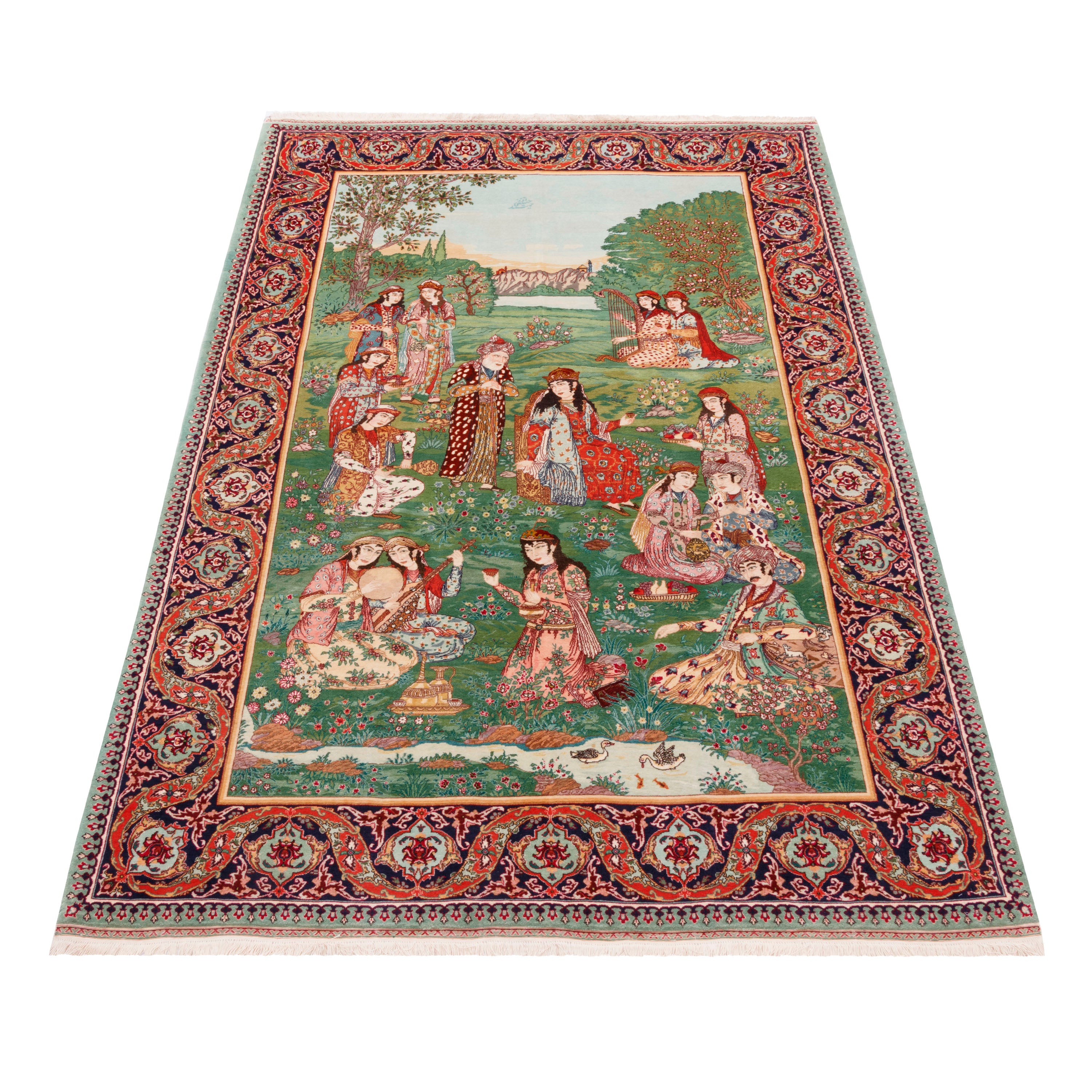 سجادة تبريز يدوية — سراسر | وبر حرير / سدى قطن | 160 × 235 سم | SKU 10300056