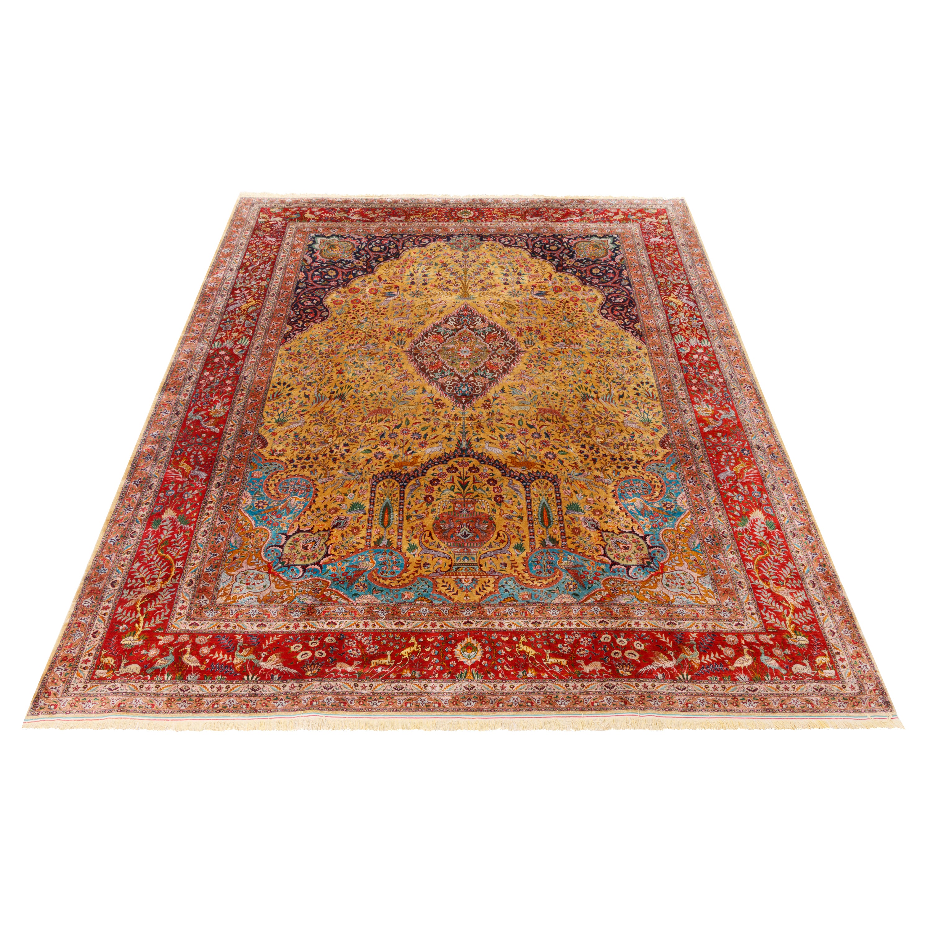 سجادة تبريز يدوية — محرابي | صوف كامل | 295 × 390 سم | SKU 11100131