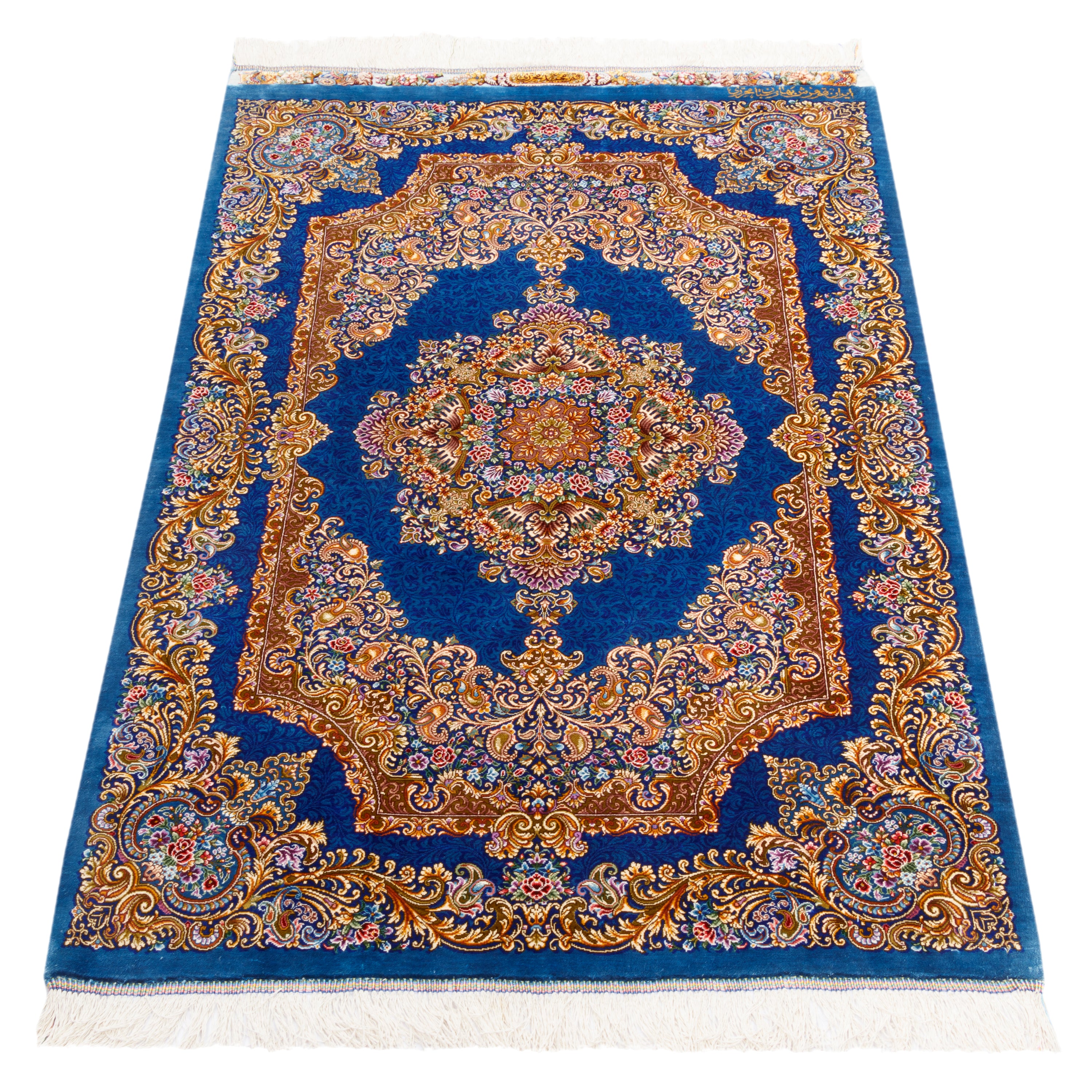 Qom Handmade Carpet — Lachak Toranj | Full Silk | 80 × 125 cm | SKU 10100242