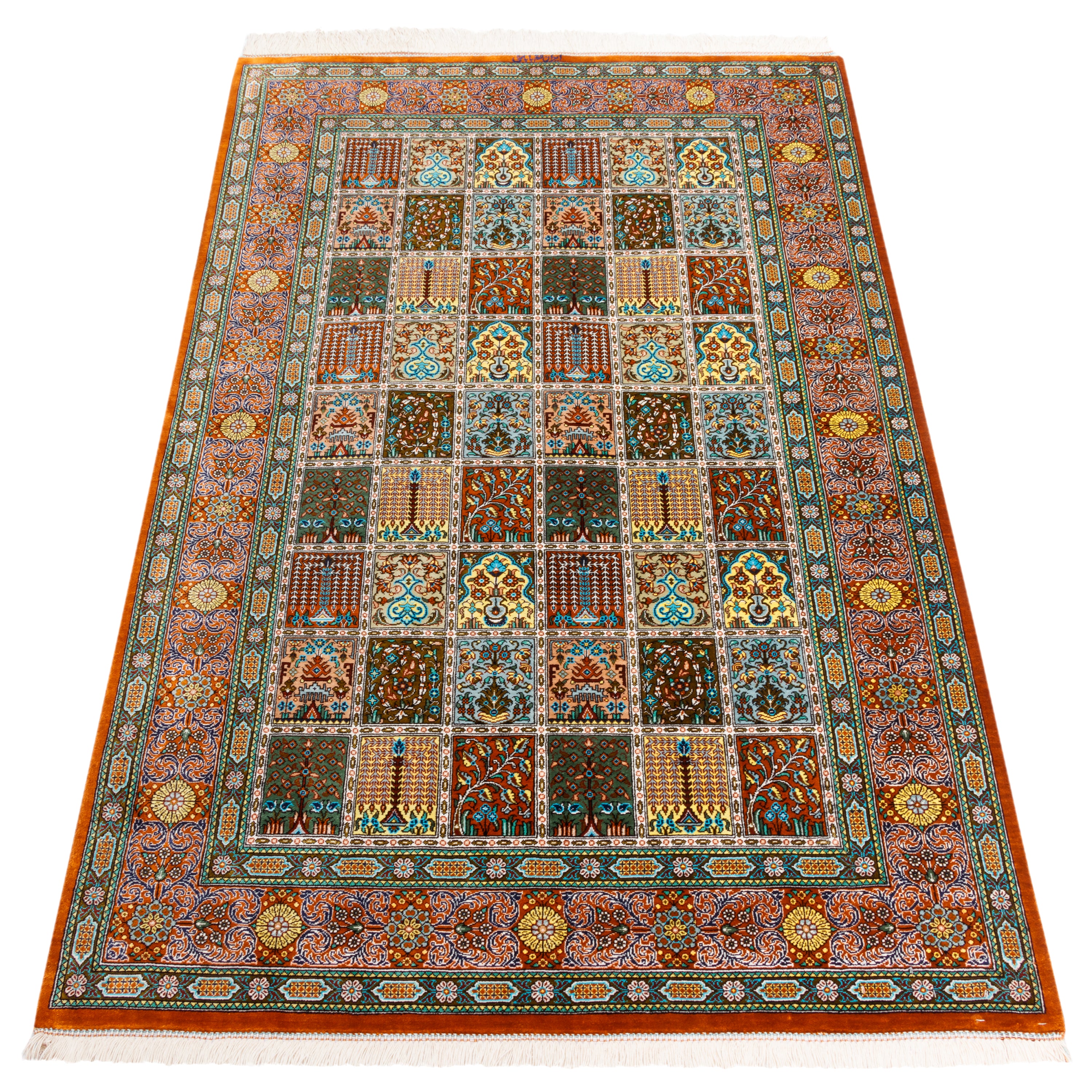 Qom Handmade Carpet — Kheshti | Full Silk | 95 × 151 cm | SKU 10100177