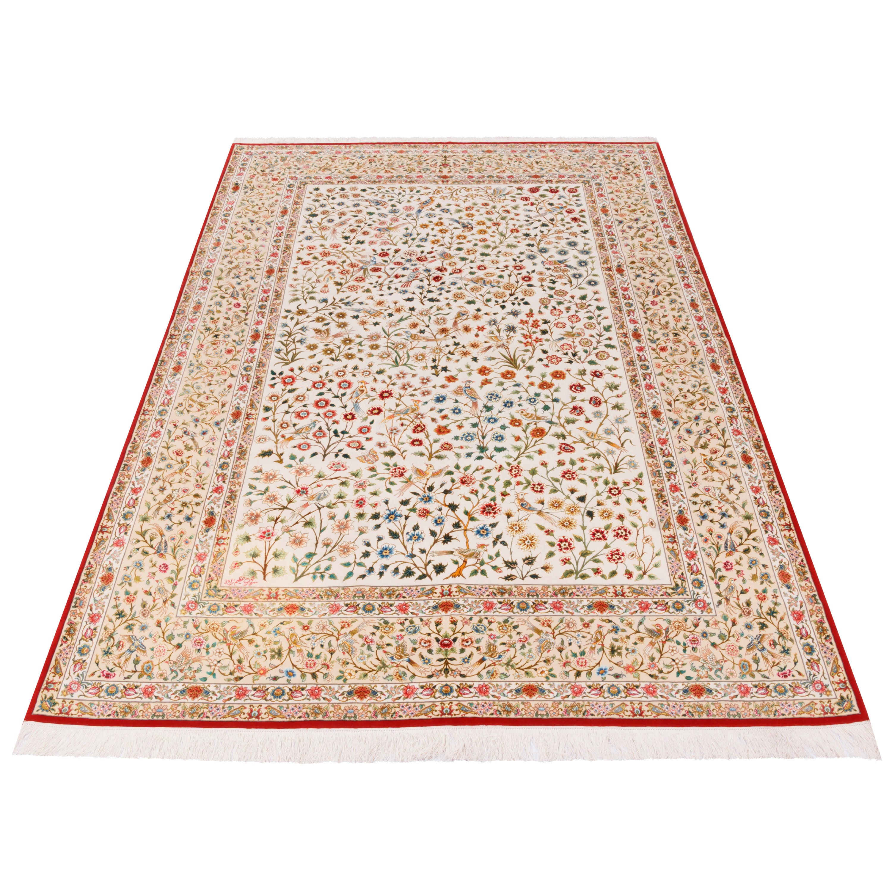 سجادة تبريز يدوية — ساراسار | خيوط حرير / سدى حرير | 200 × 300 سم | رمز المنتج 10600112