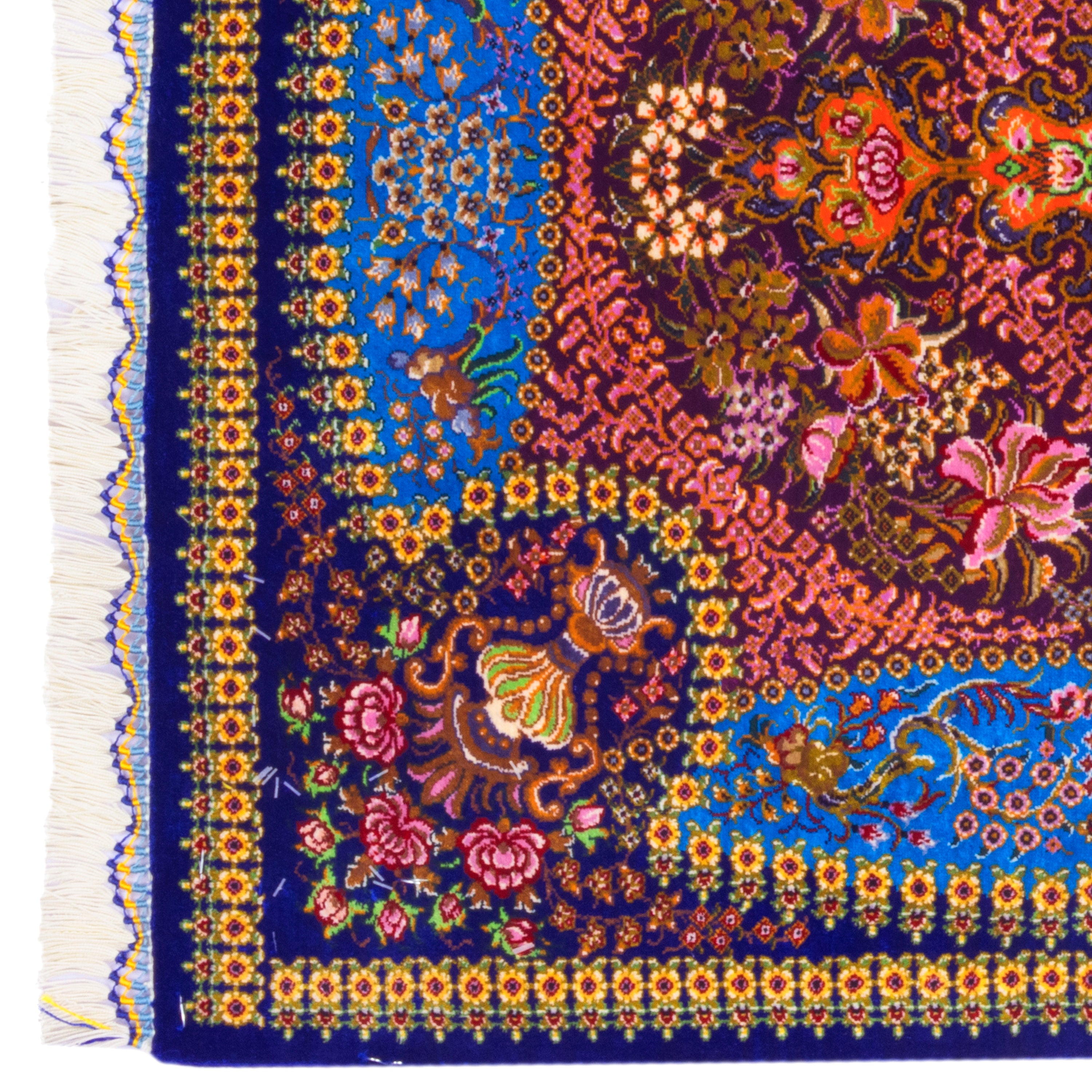 Qom Handmade Carpet — Lachak Toranj | Full Silk | 58 × 89 cm | SKU 10000266