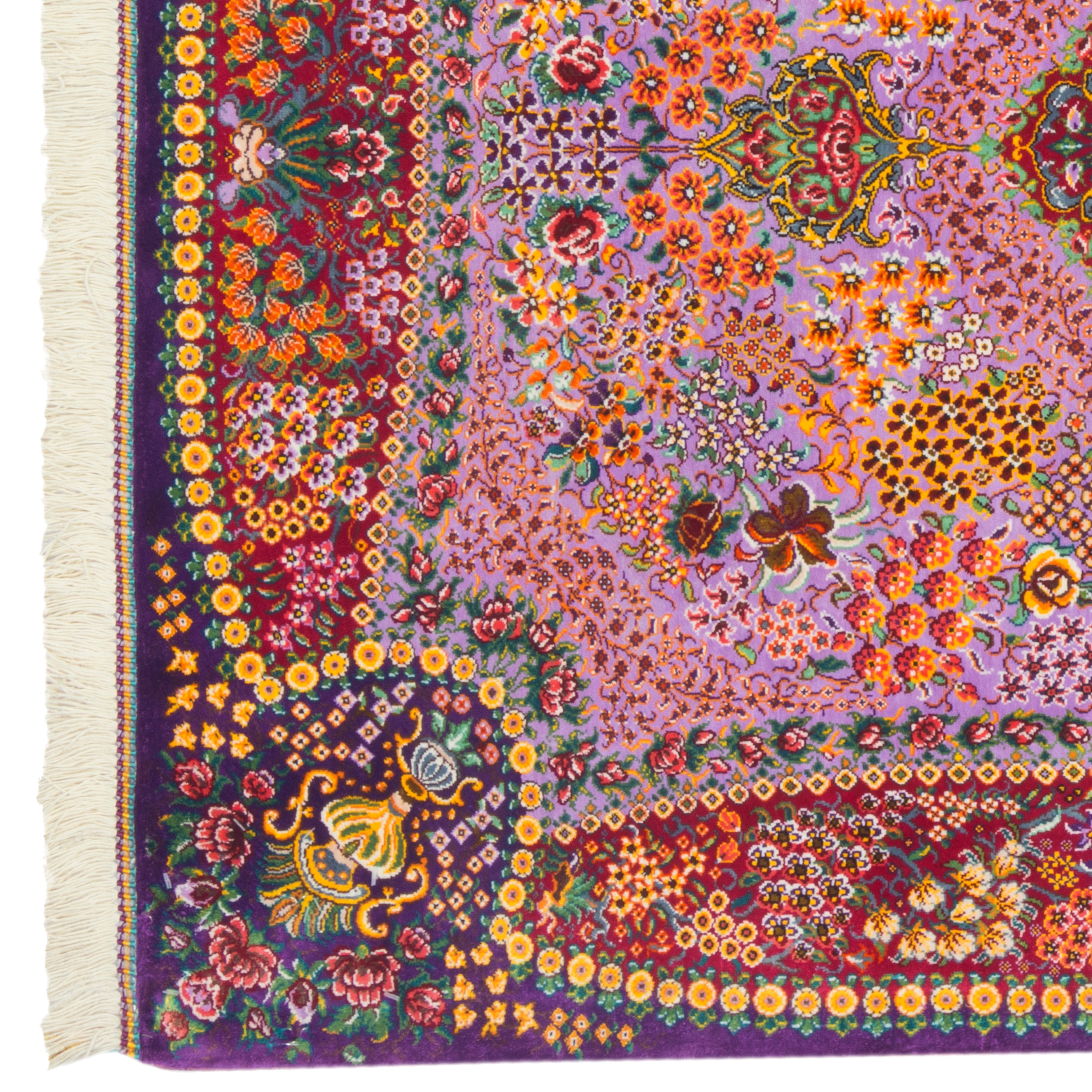 Qom Handmade Carpet — Lachak Toranj | Full Silk | 80 × 115 cm | SKU 10000227
