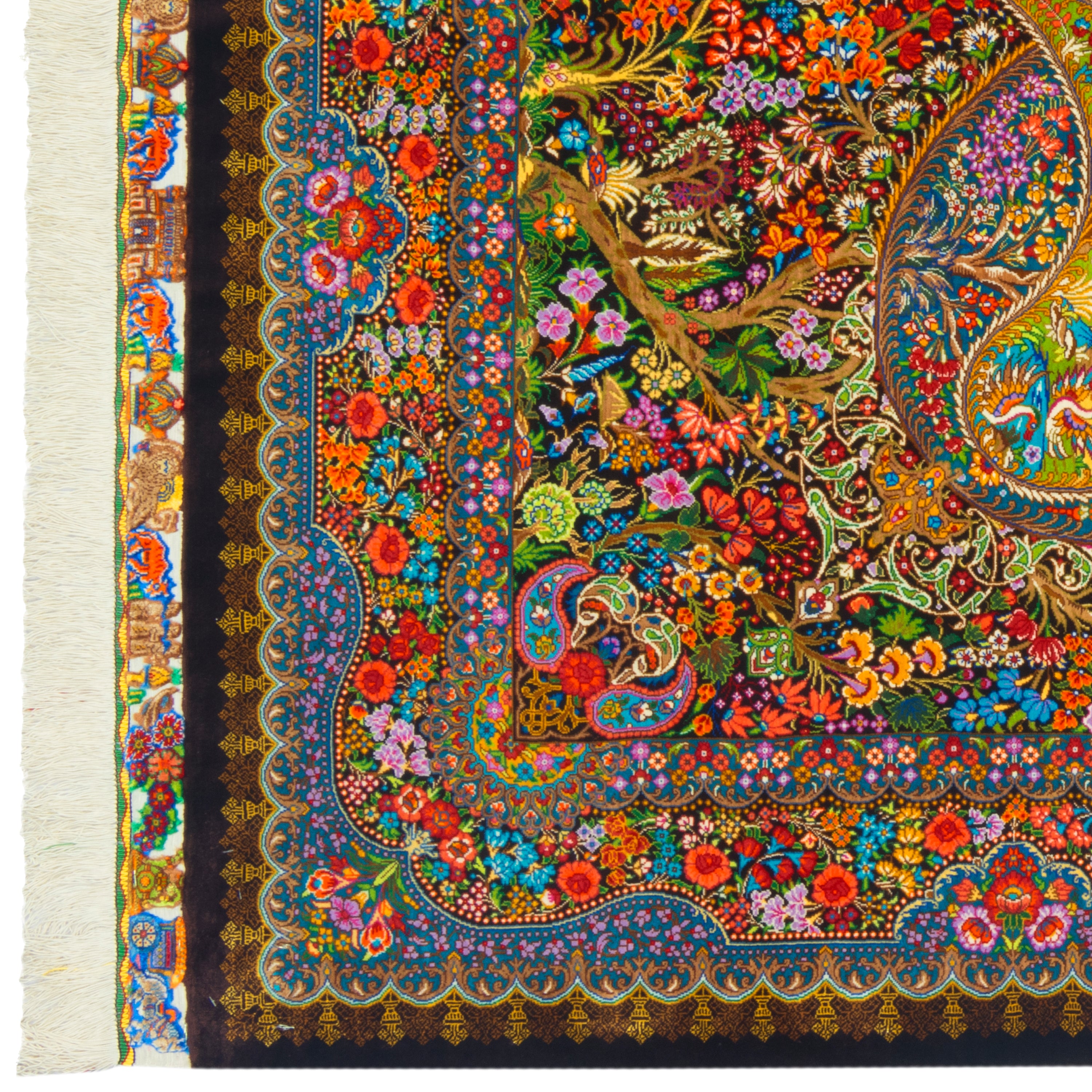 سجاد قم يدوي — ساراسار | حرير كامل | 100 × 150 سم | رمز المنتج 10100195