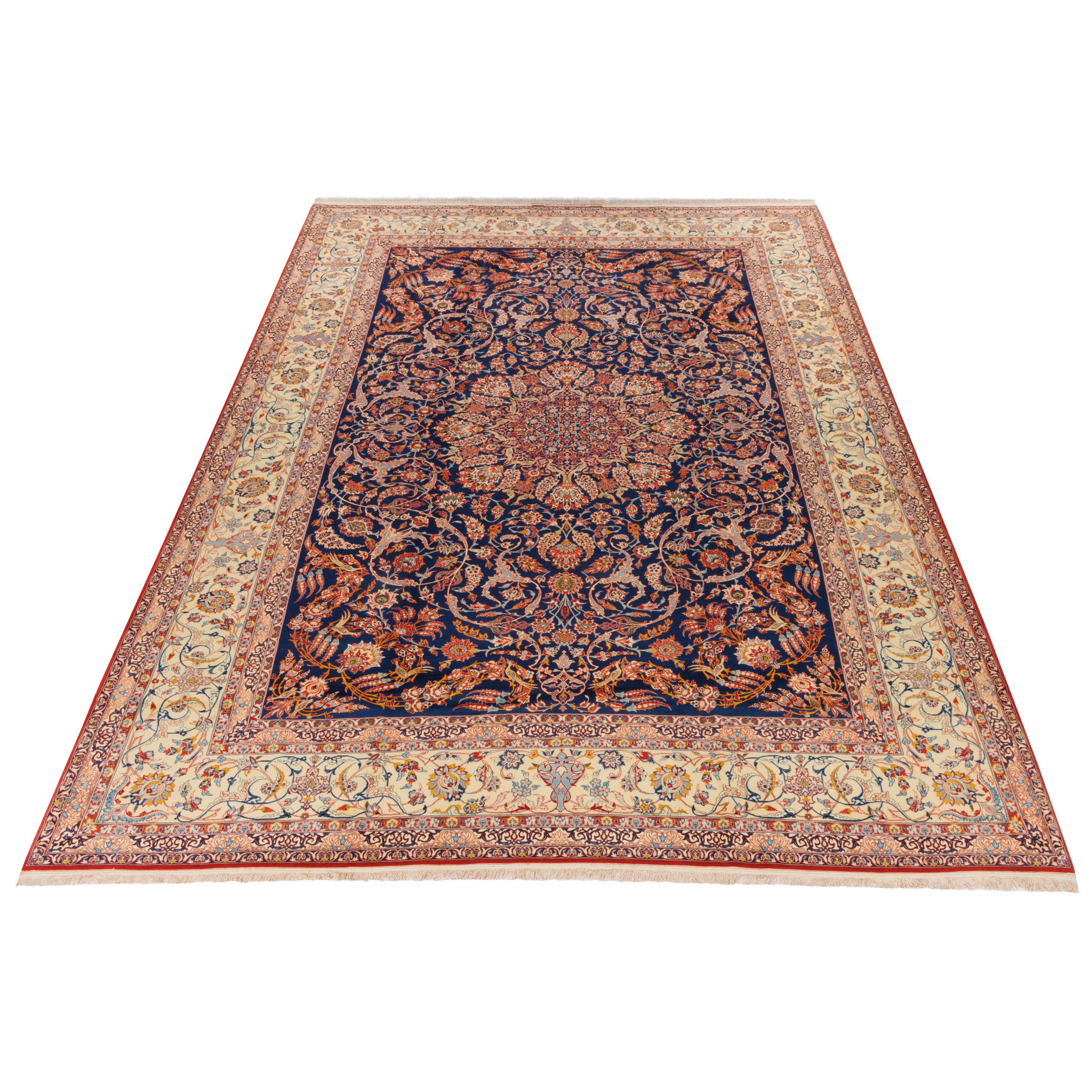 Isfahan Handmade Carpet — Lachak Toranj | Silk Pile / Silk Warp | 322 × 441 cm | SKU 11400618