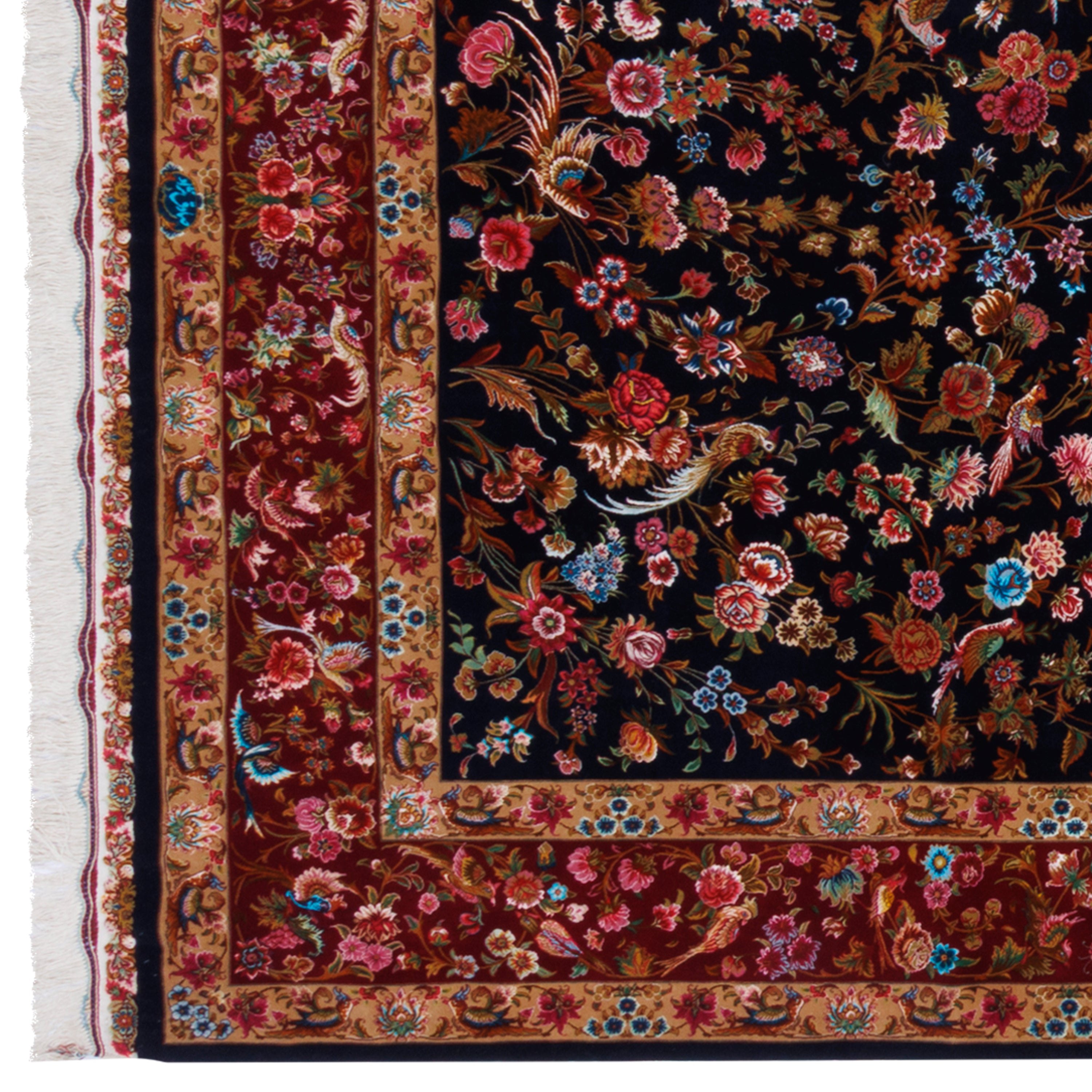 سجادة تبريز يدوية — ساراسار | خيوط حريرية / سدى حريري | 200 × 320 سم | رمز المنتج 10600105