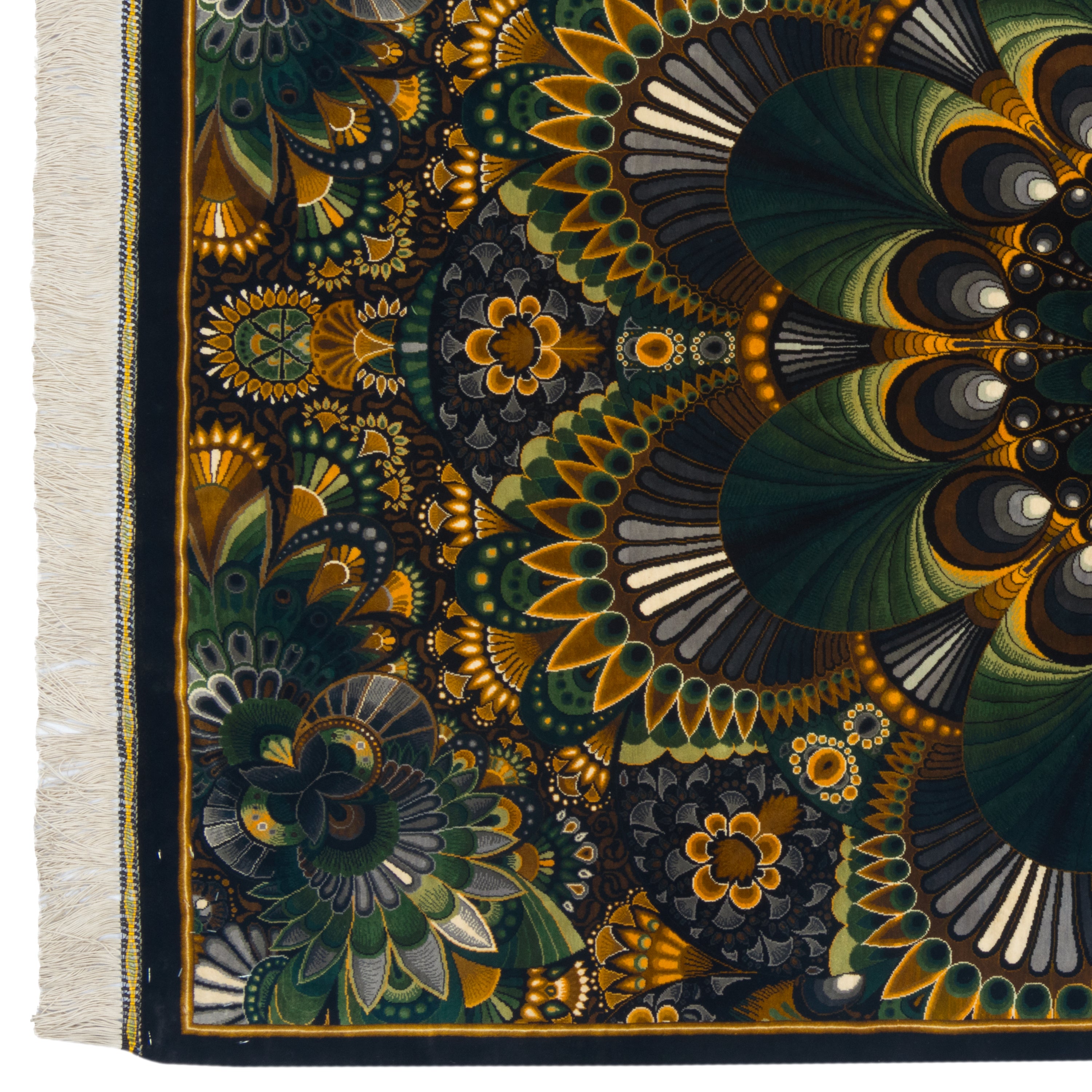 Qom Handmade Carpet — Toranj-dar | Full Silk | 100 × 160 cm | SKU 10100189