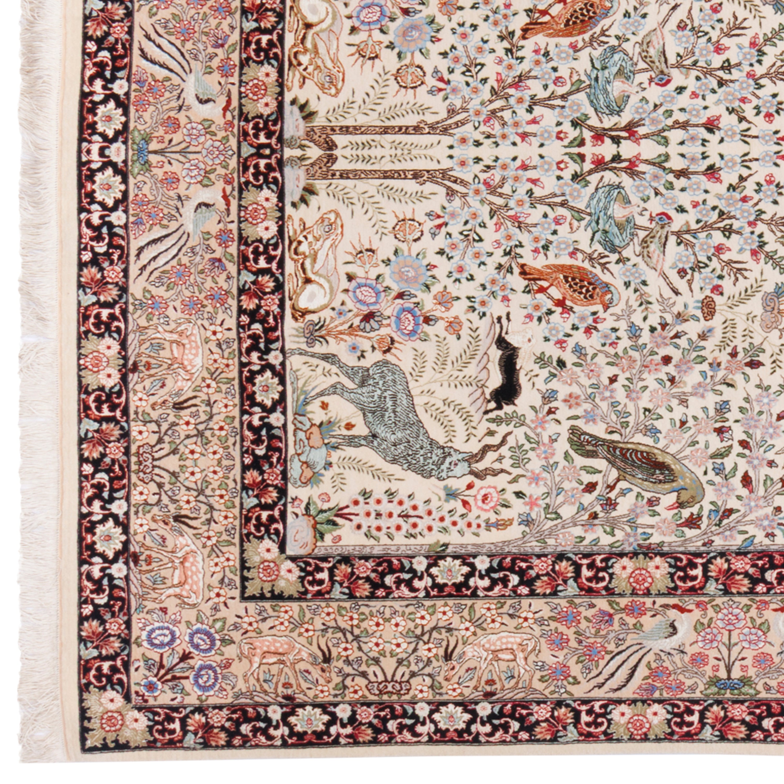 Mashhad Handmade Carpet — Derakht | Silk Pile / Silk Warp | 154 × 238 cm | SKU 10300051