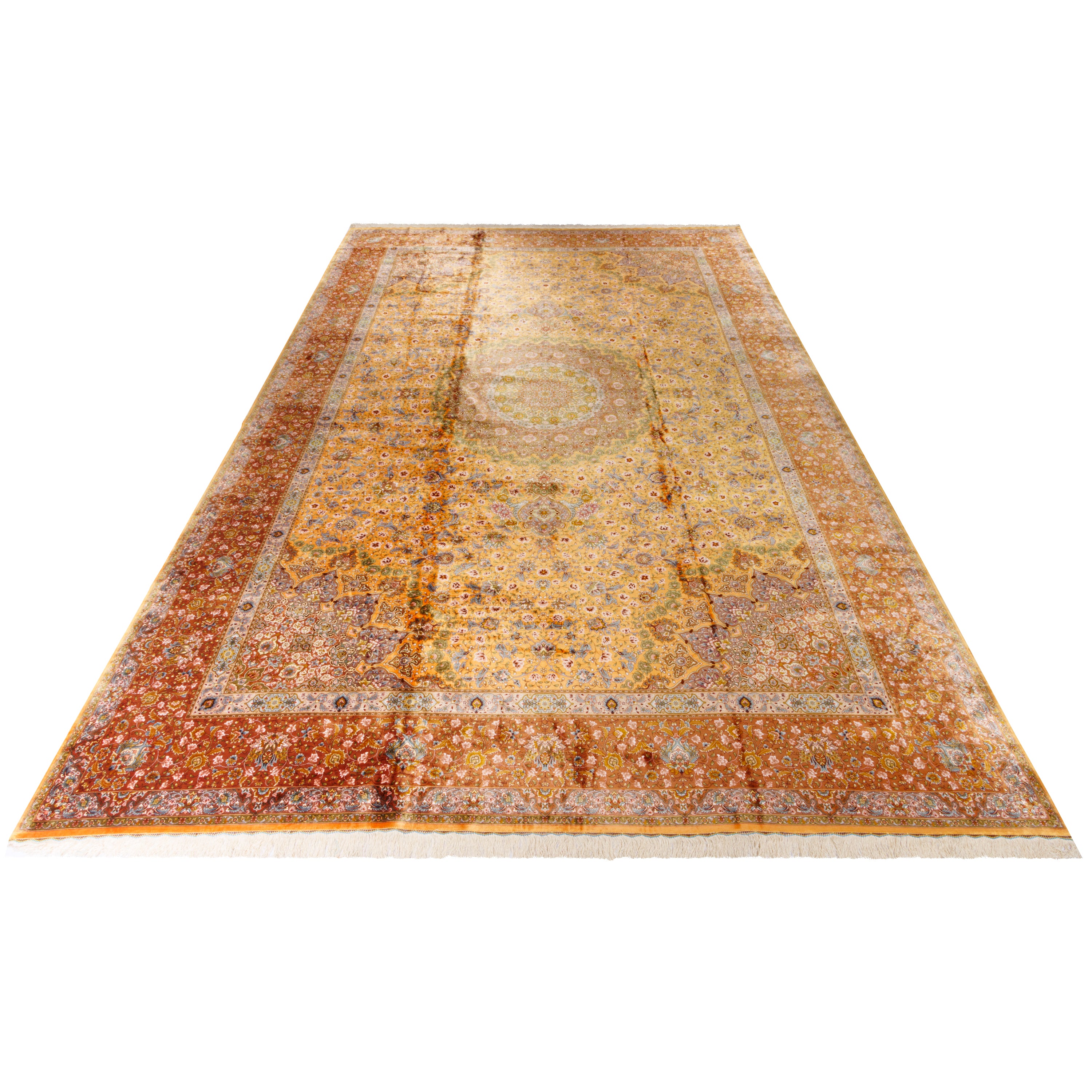 Tabriz Handmade Carpet — Lachak Toranj | Full Silk | 394 × 584 cm | SKU 12300723