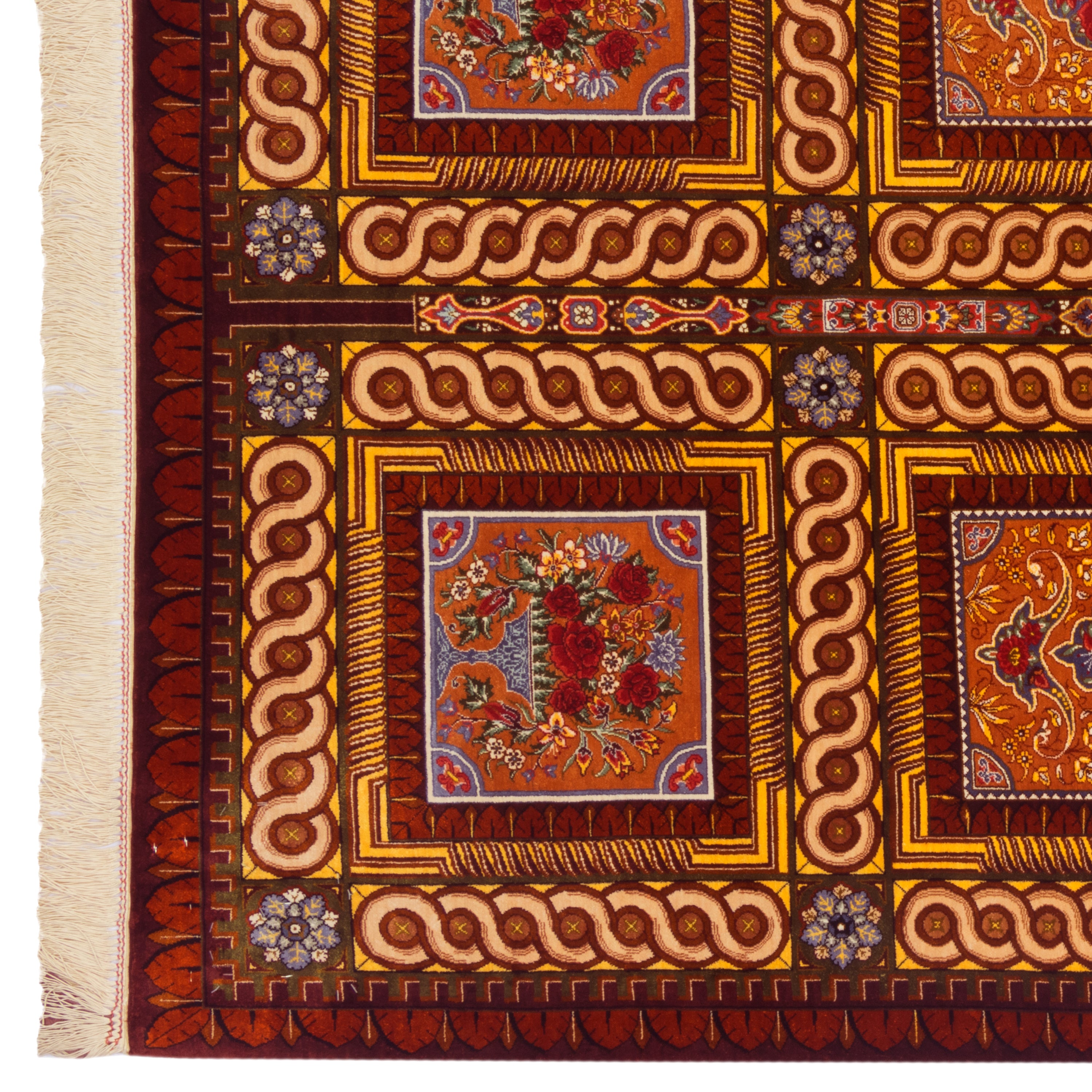 Qom Handmade Carpet — Ghabi | Full Silk | 101 × 153 cm | SKU 10100180