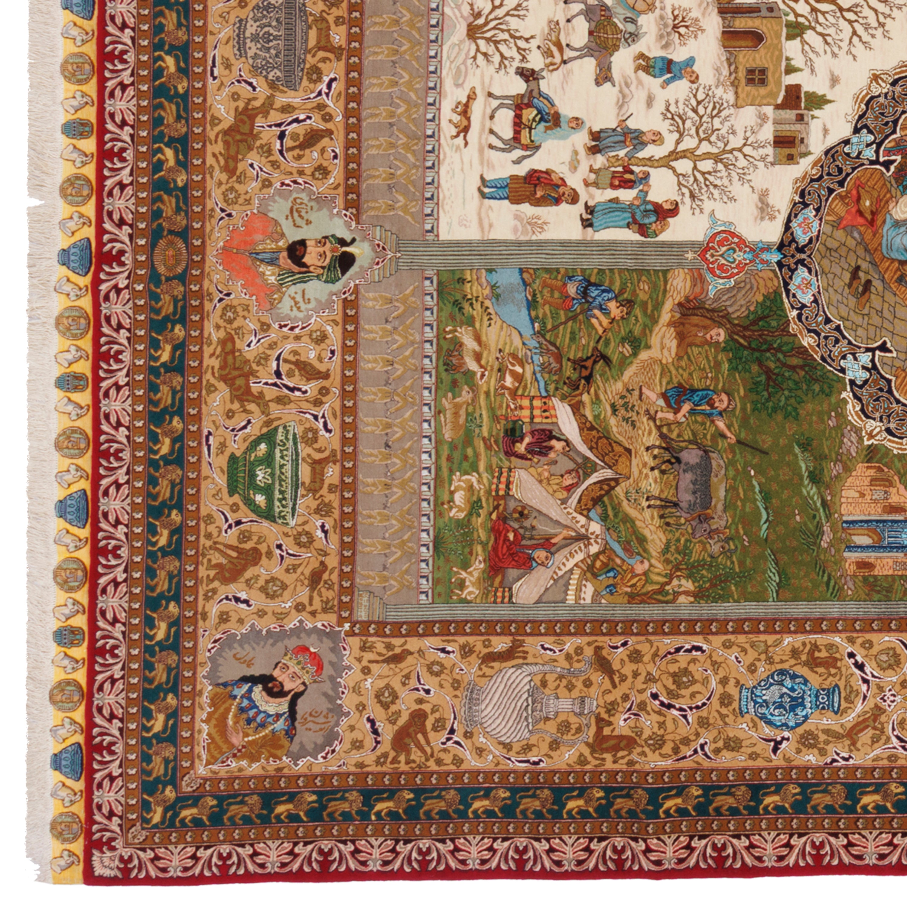 سجادة تبريز يدوية — ساراسار | خيط حرير / سدى حرير | 207 × 312 سم | رمز المنتج 10600093