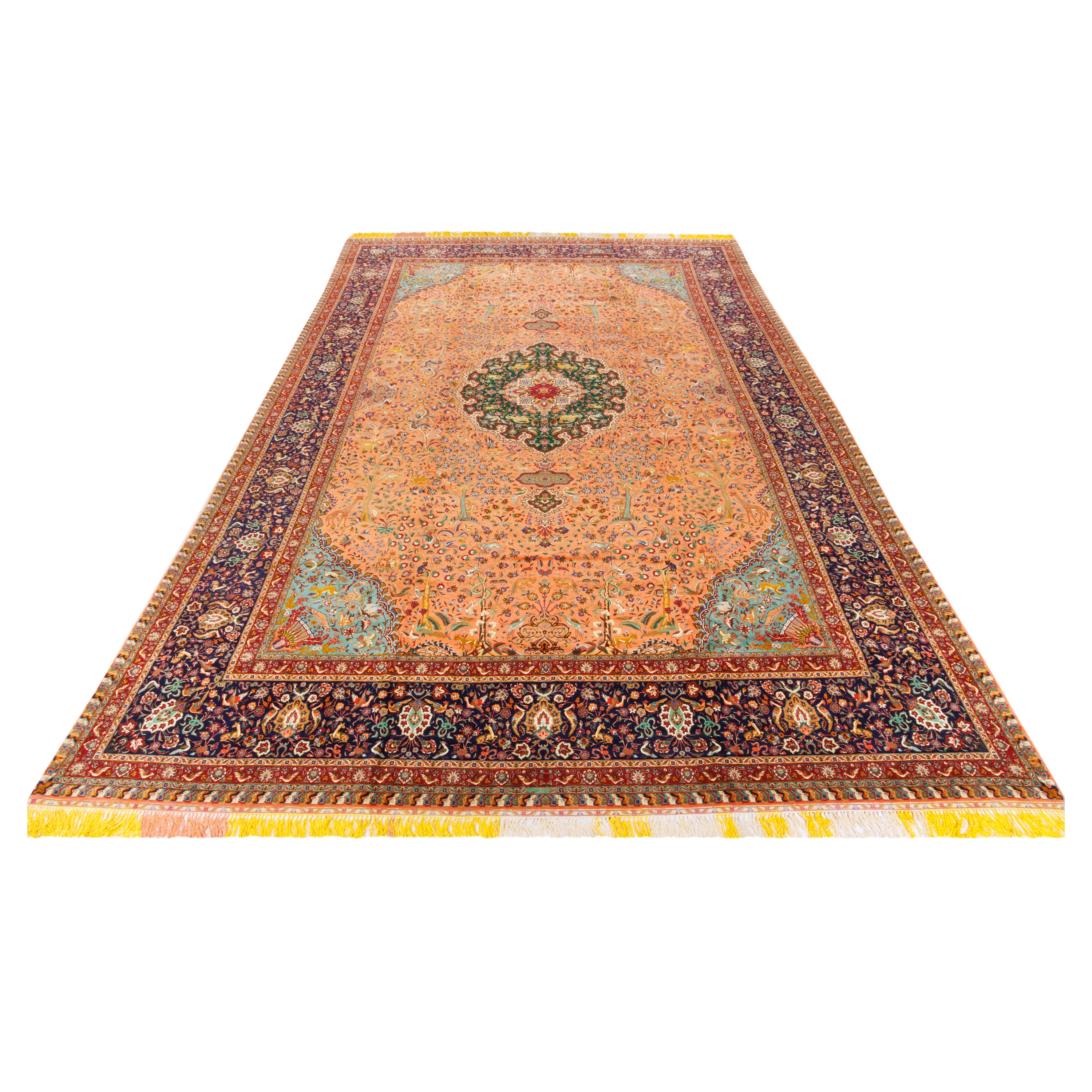Tabriz Handmade Carpet — Lachak Toranj | Wool / Silk Warp | 405 × 591 cm | SKU 12300718