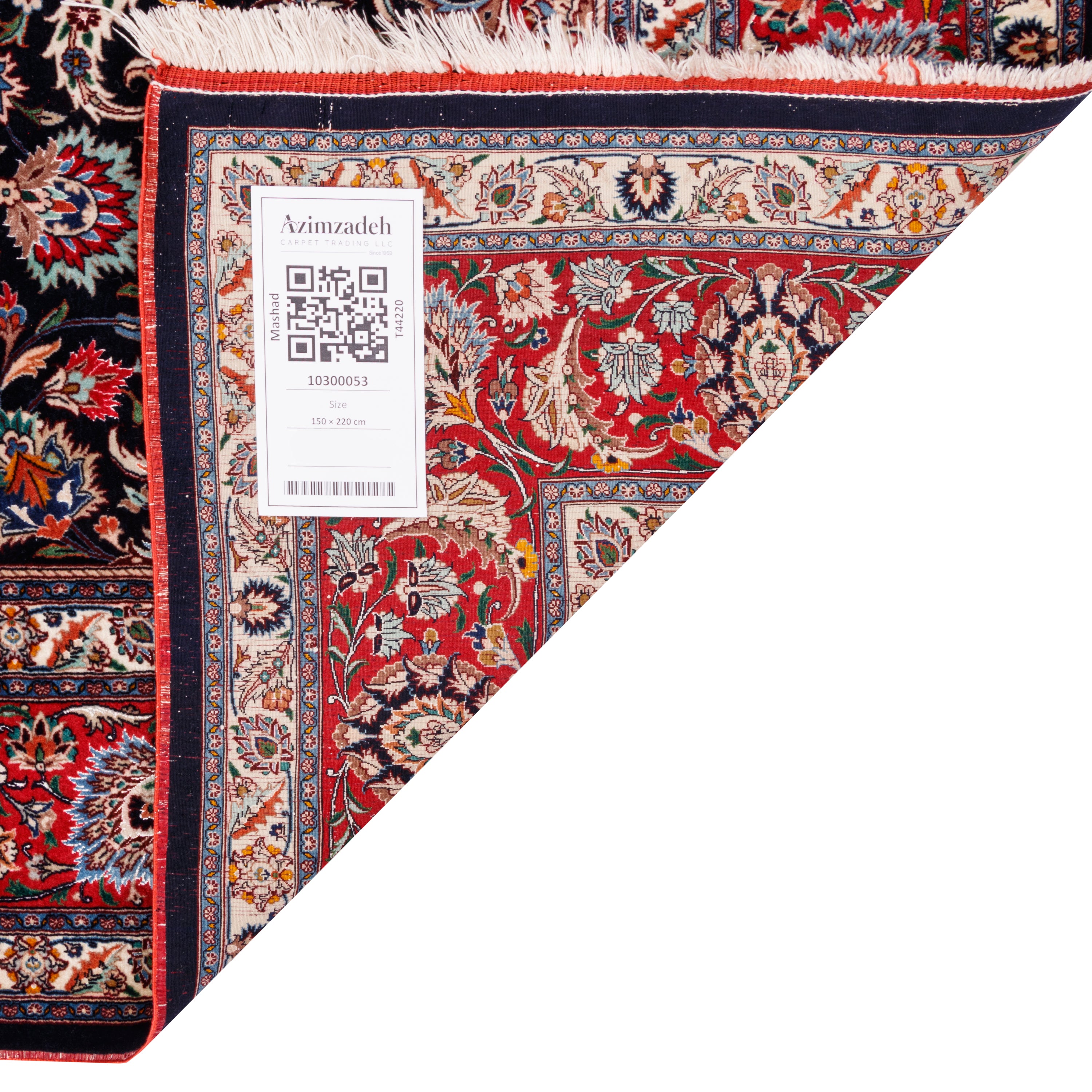 Mashhad Handmade Carpet — Sarasar | Silk Pile / Silk Warp | 150 × 220 cm | SKU 10300053