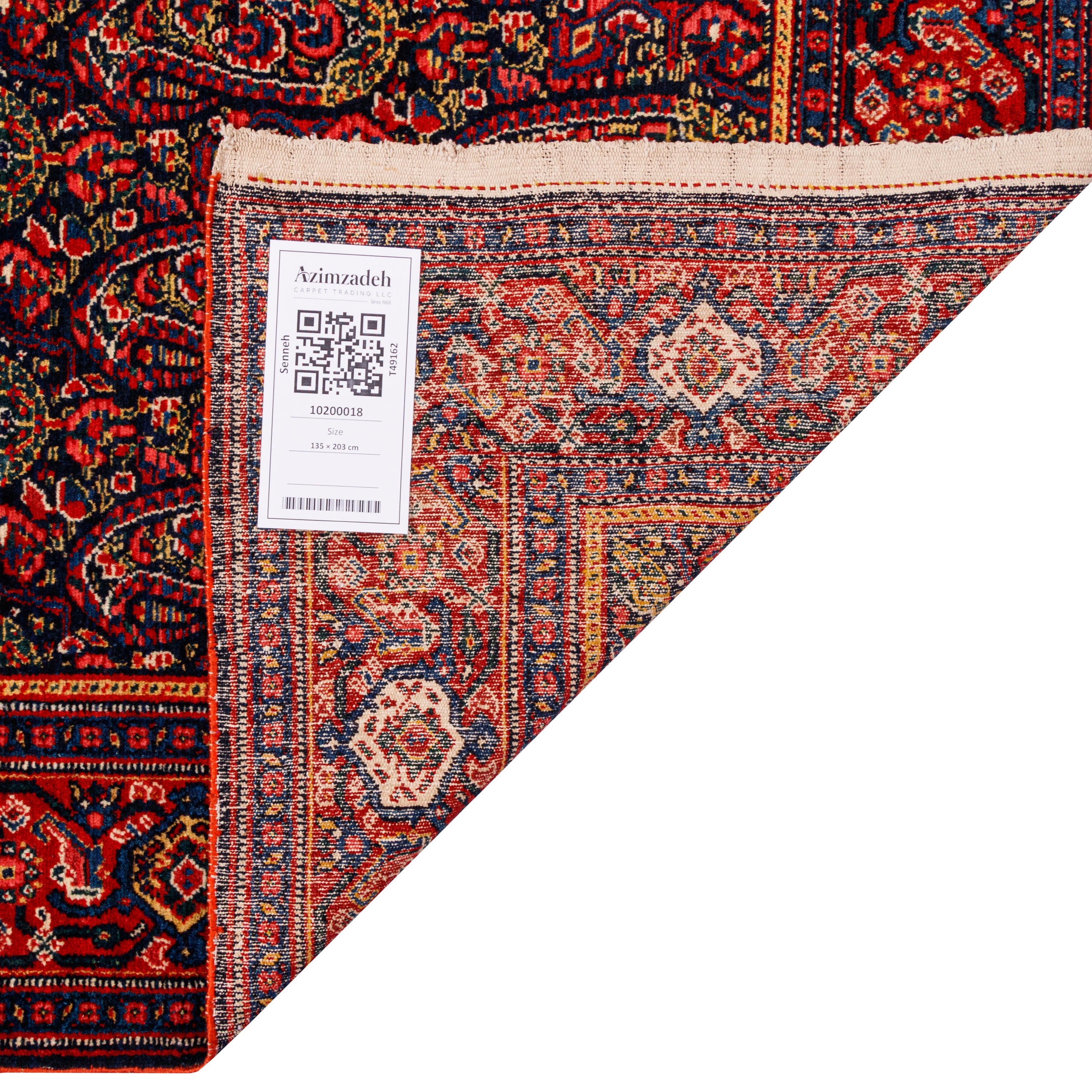 Sanandaj Handmade Carpet — Sarasar | Wool / Cotton Warp | 135 × 203 cm | SKU 10200018