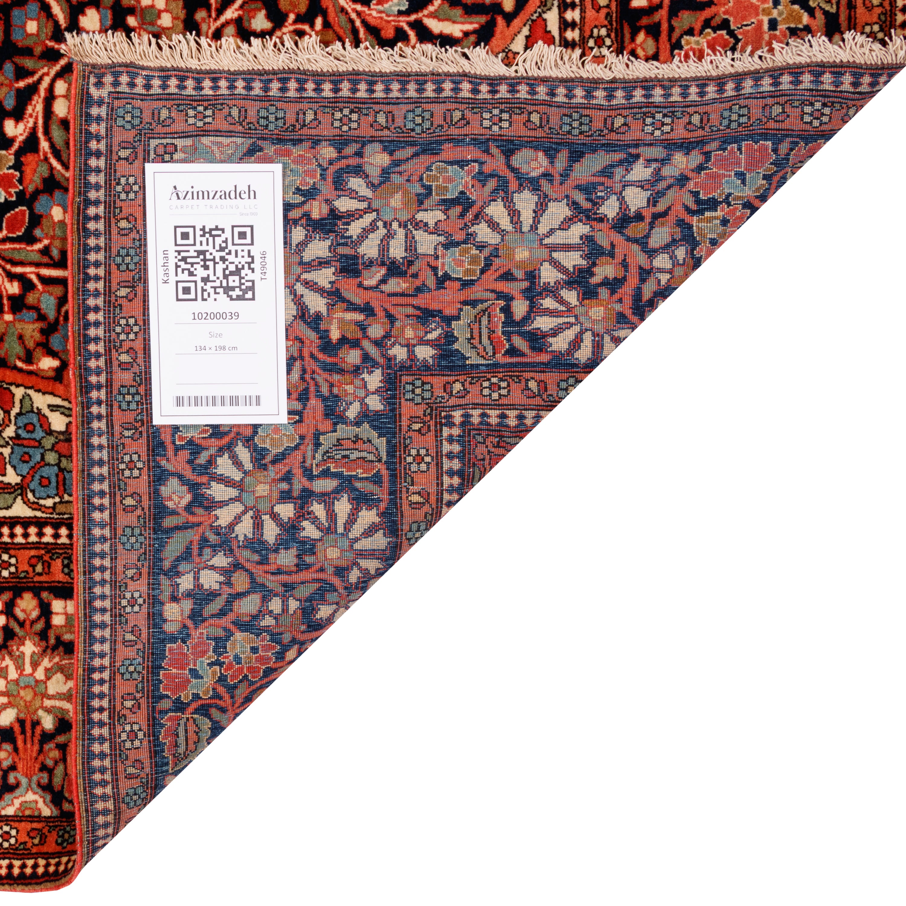 Kashan Handmade Carpet — Lachak Toranj | Wool / Cotton Warp | 134 × 198 cm | SKU 10200039