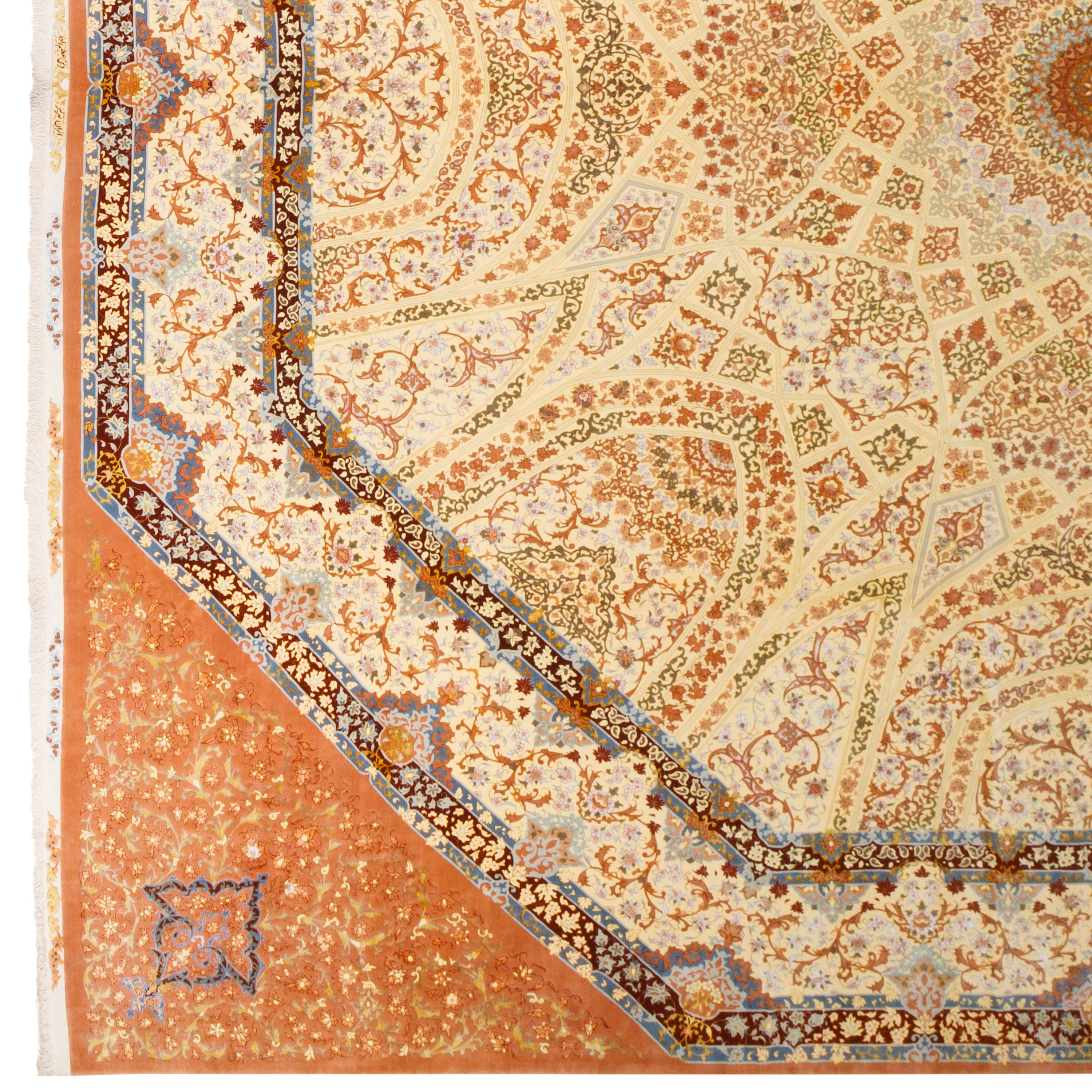 Tabriz Handmade Carpet — Gonbadi | Silk Pile / Silk Warp | 590 × 630 cm | SKU 13700536