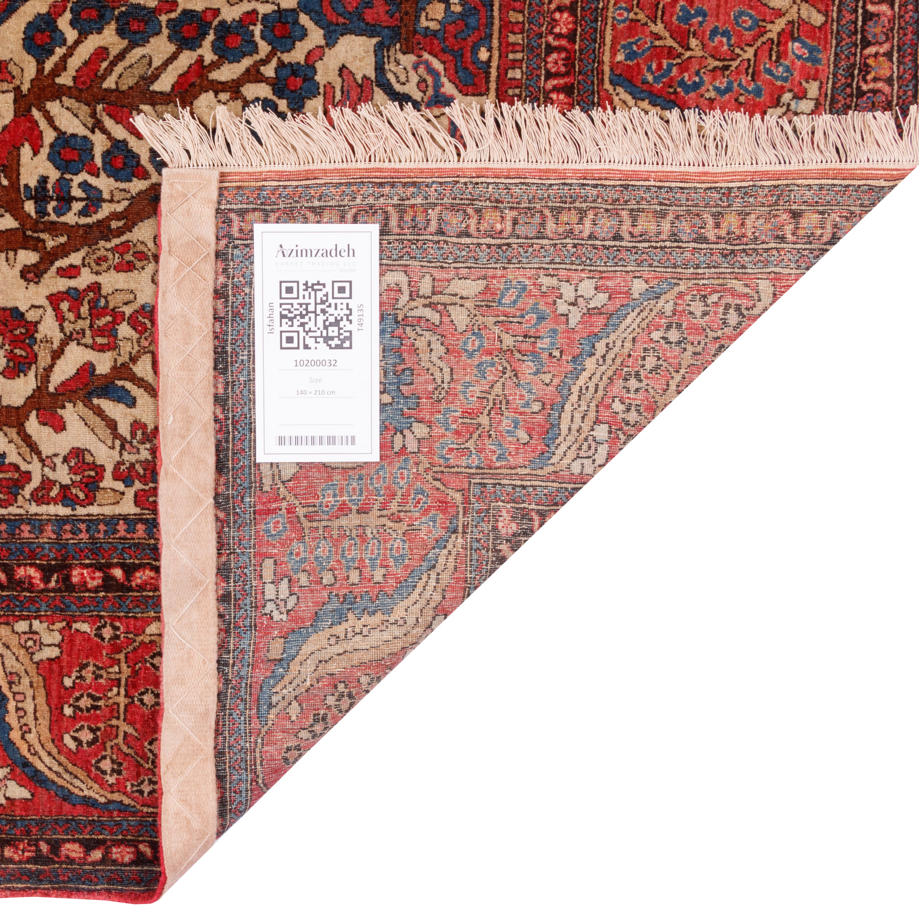سجادة اصفهان يدوية — محرابي | صوف / قطن السدى | 140 × 210 سم | SKU 10200032