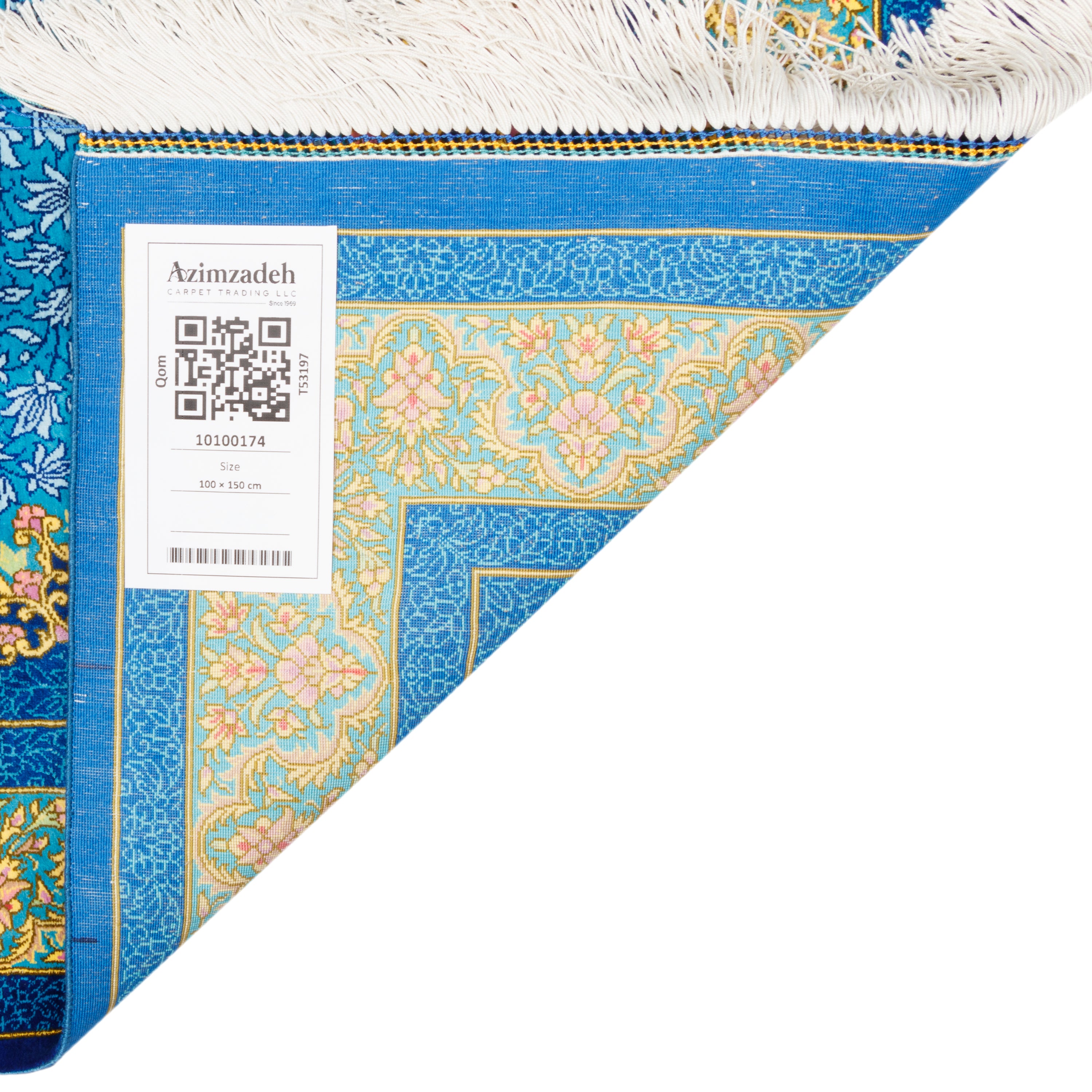 Qom Handmade Carpet — Toranj-dar | Full Silk | 100 × 150 cm | SKU 10100174