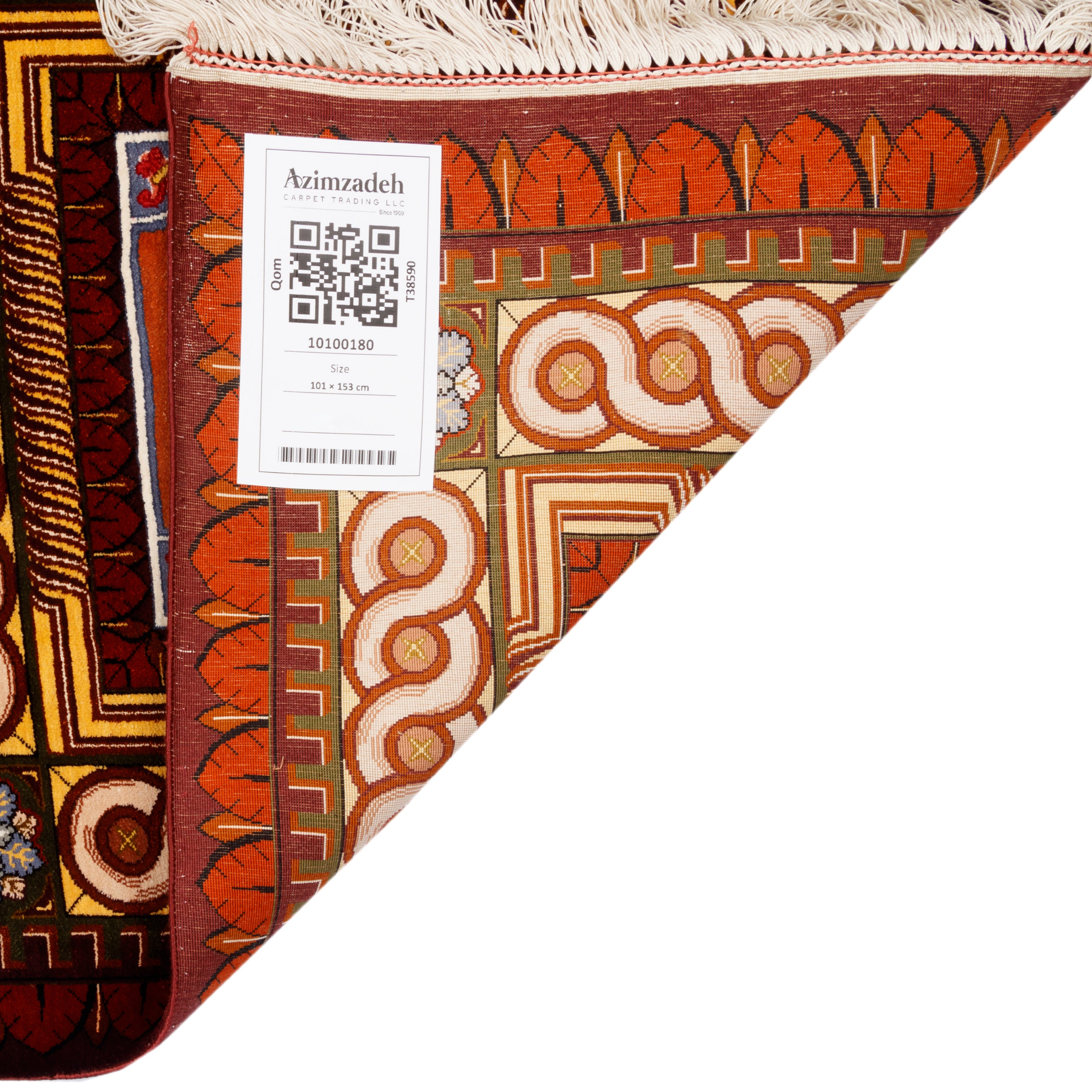 Qom Handmade Carpet — Ghabi | Full Silk | 101 × 153 cm | SKU 10100180