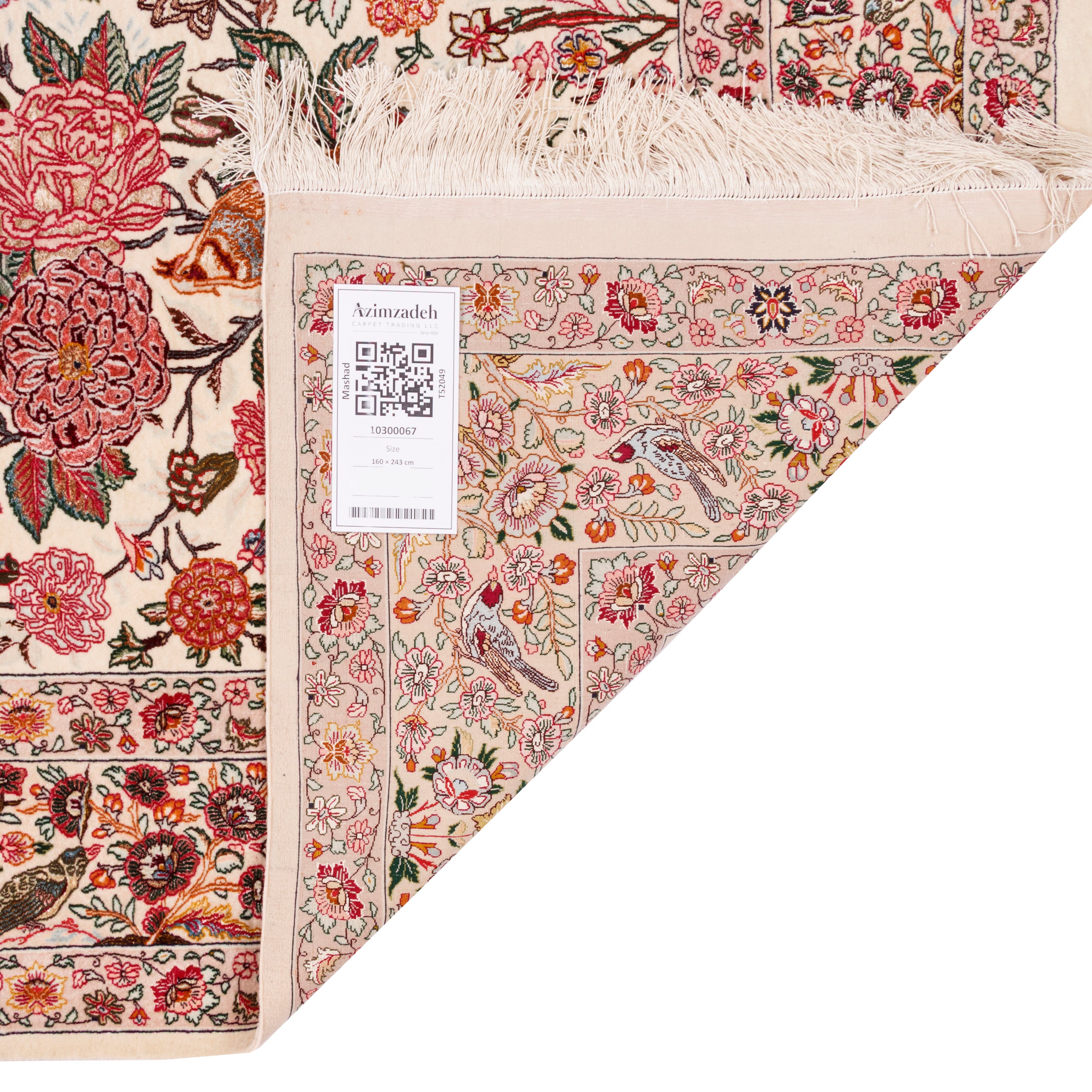 Mashhad Handmade Carpet — Toranj-dar | Silk Pile / Silk Warp | 160 × 243 cm | SKU 10300067