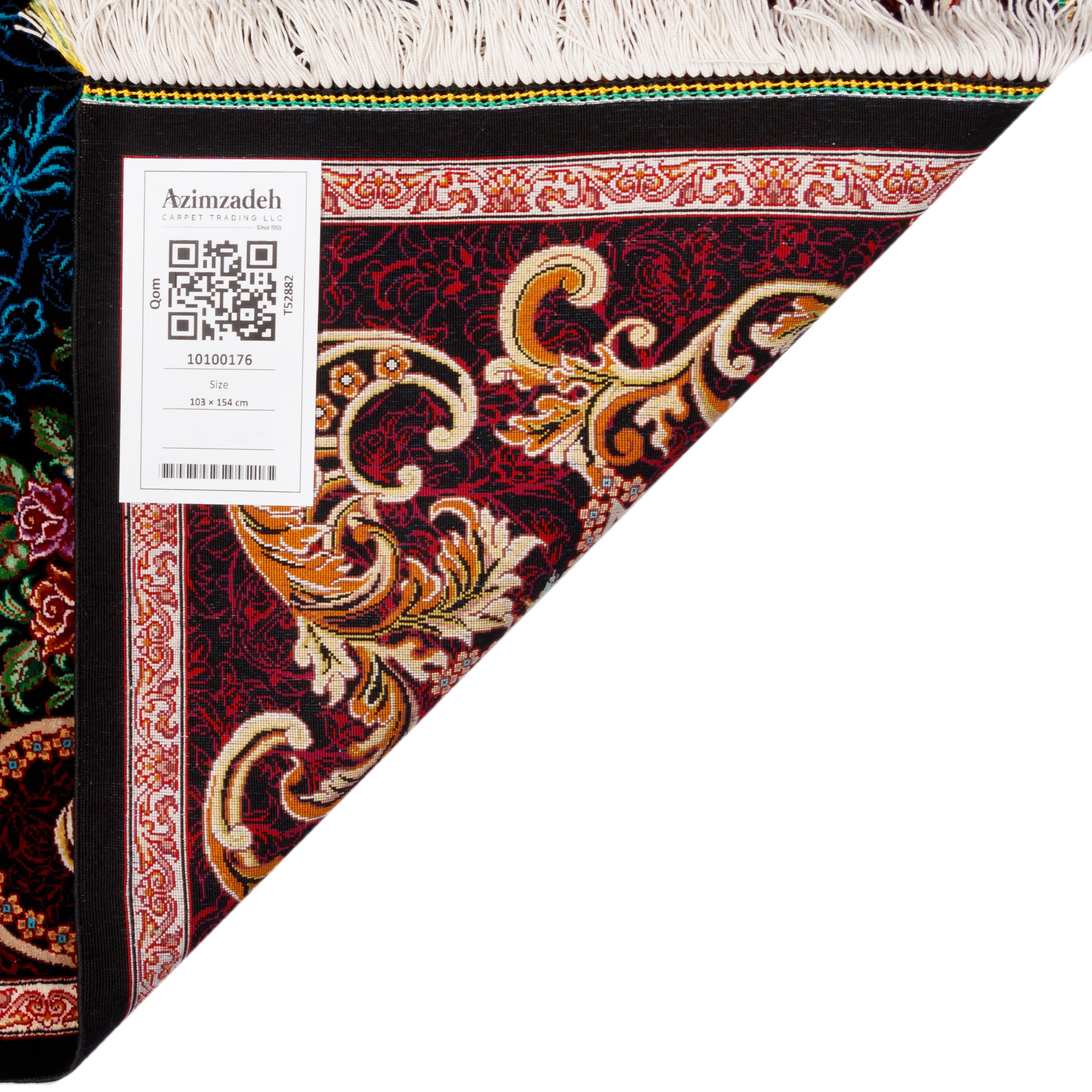 Qom Handmade Carpet — Lachak Toranj | Full Silk | 103 × 154 cm | SKU 10100176
