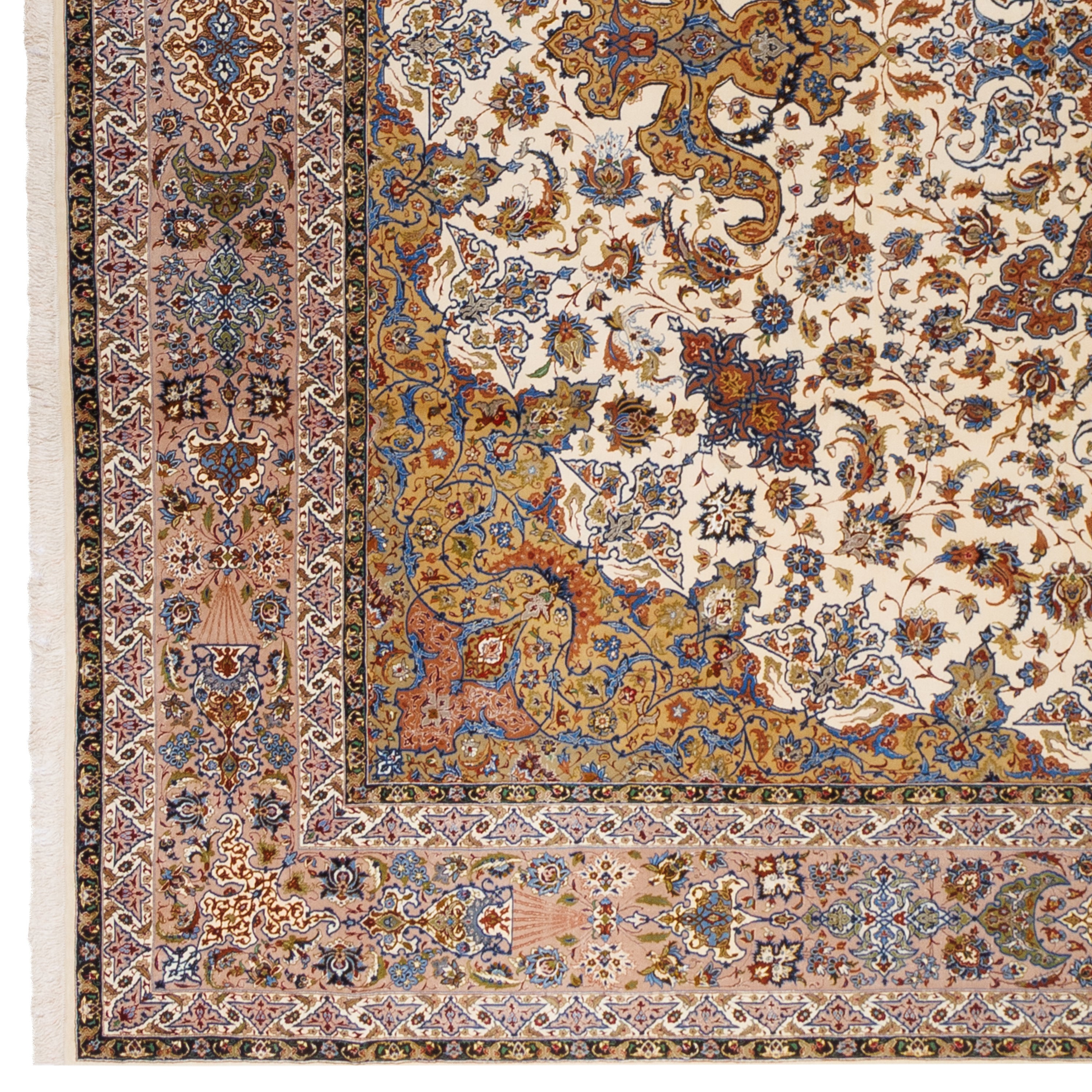 Isfahan Handmade Carpet — Lachak Toranj | Silk Pile / Silk Warp | 403 × 657 cm | SKU 12600719