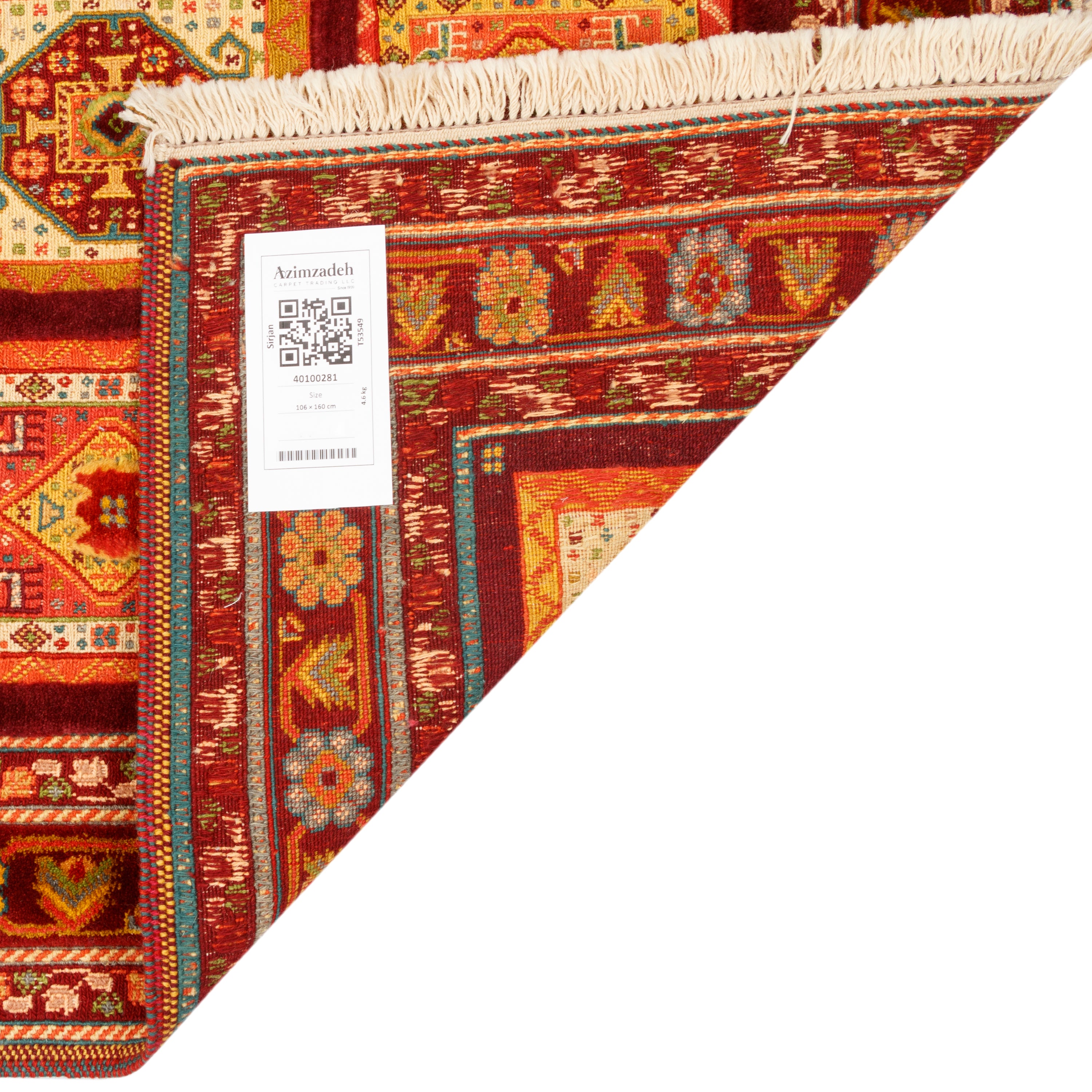 Sirjan Handmade Kilim Carpet — Kheshti | Full Wool | 106 × 160 cm | SKU 40100281