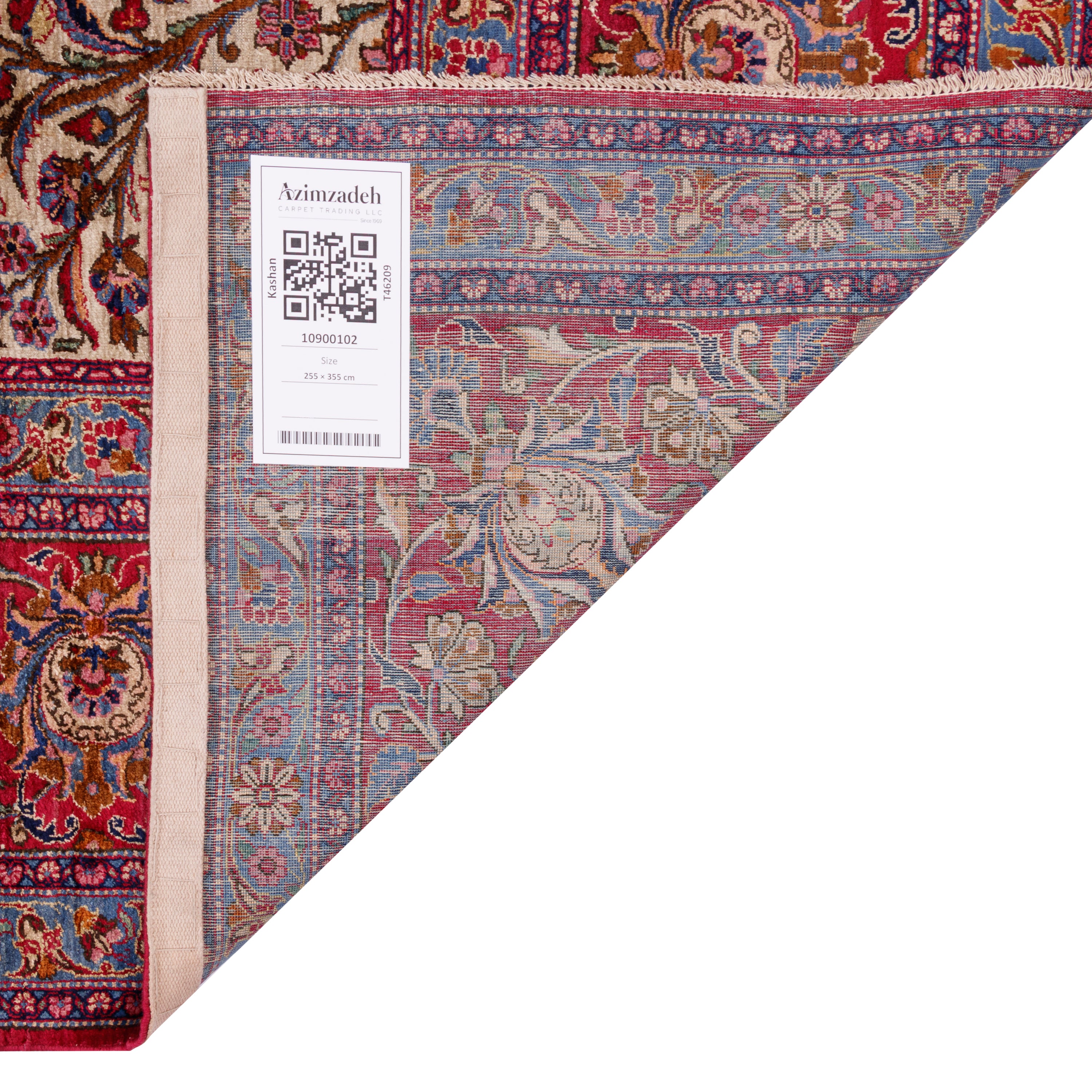 Kashan Handmade Carpet — Sarasar | Full Silk | 255 × 355 cm | SKU 10900102