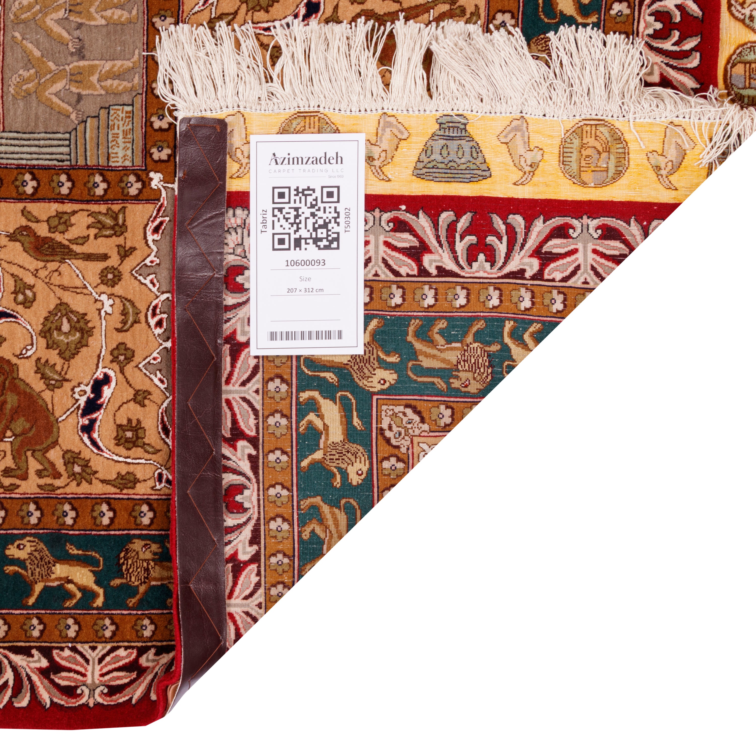 سجادة تبريز يدوية — ساراسار | خيط حرير / سدى حرير | 207 × 312 سم | رمز المنتج 10600093