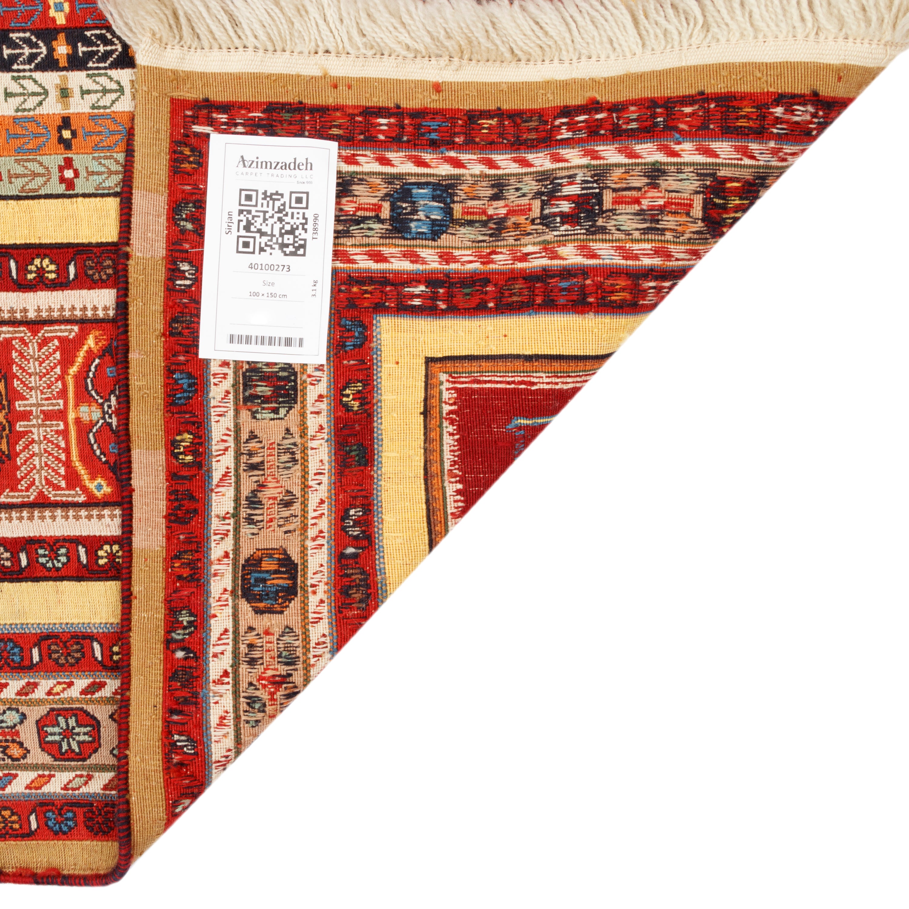 Sirjan Handmade Kilim Carpet — Sarasar | Full Wool | 100 × 150 cm | SKU 40100273