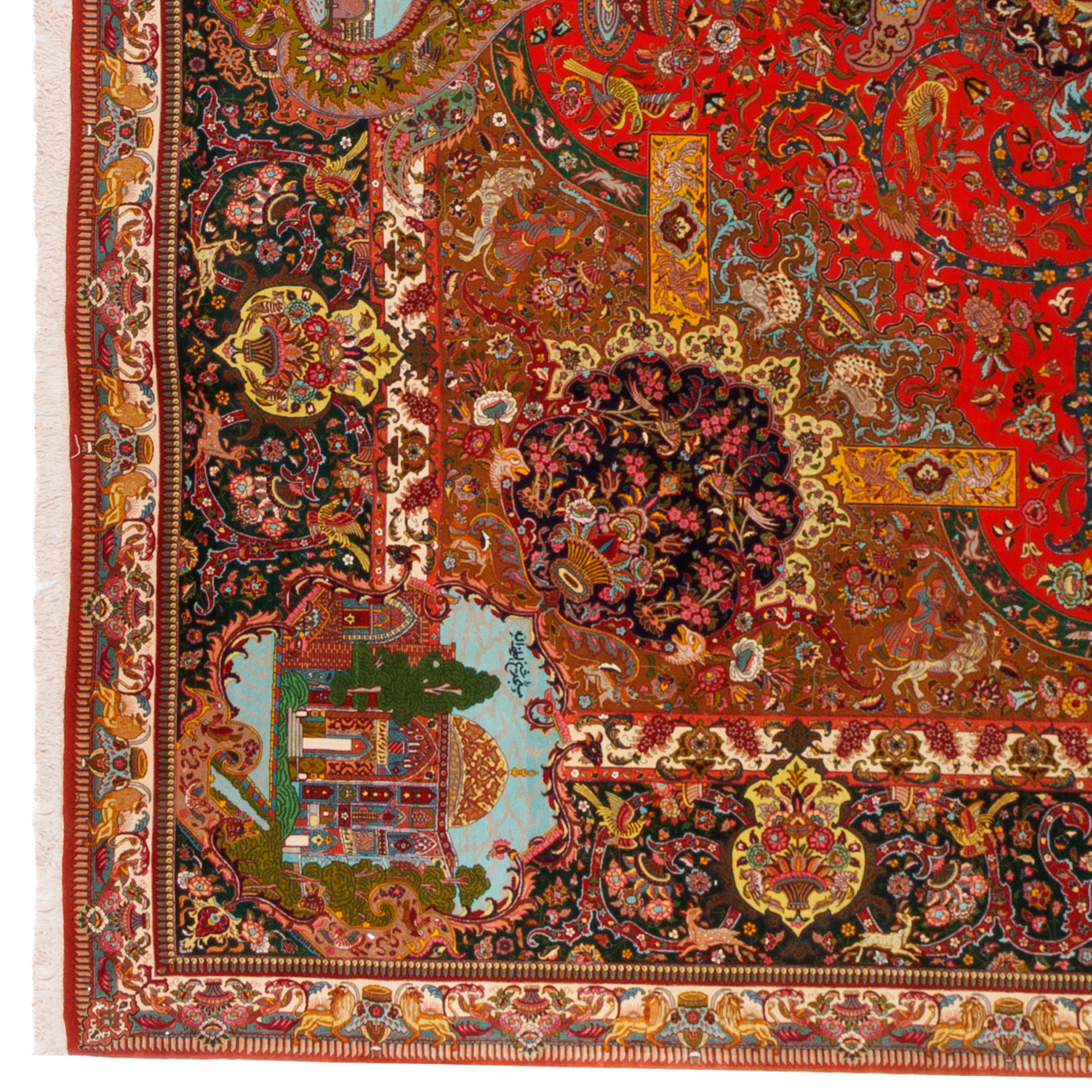 Tabriz Handmade Carpet — Lachak Toranj | Silk Pile / Silk Warp | 403 × 590 cm | SKU 12300722