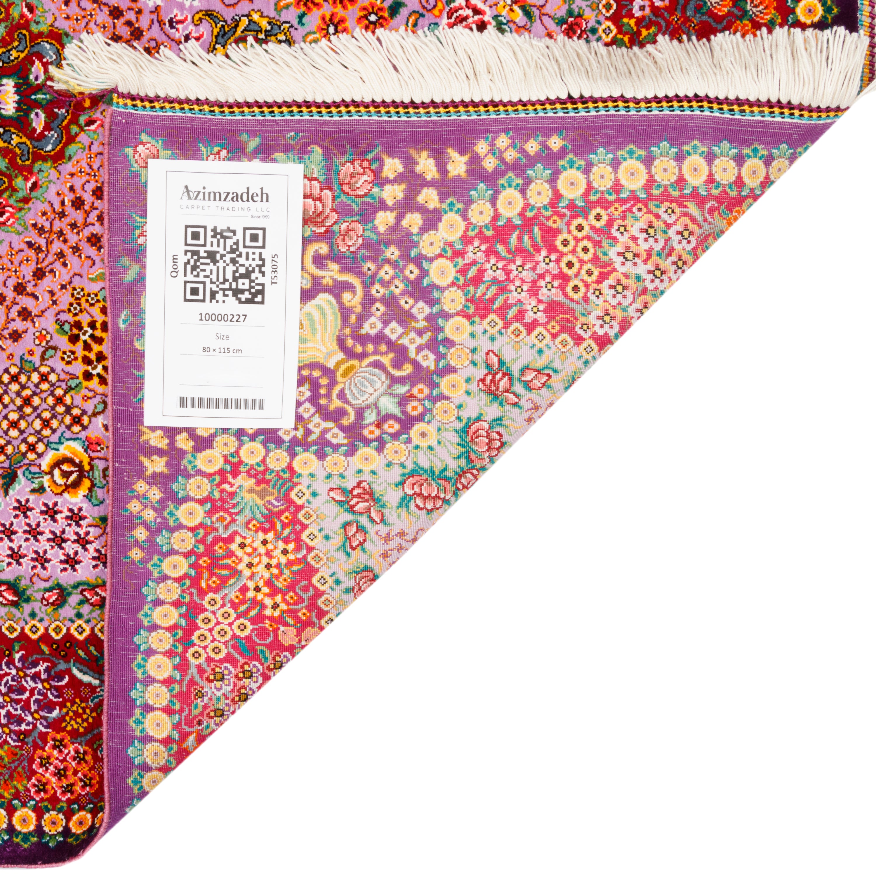 Qom Handmade Carpet — Lachak Toranj | Full Silk | 80 × 115 cm | SKU 10000227
