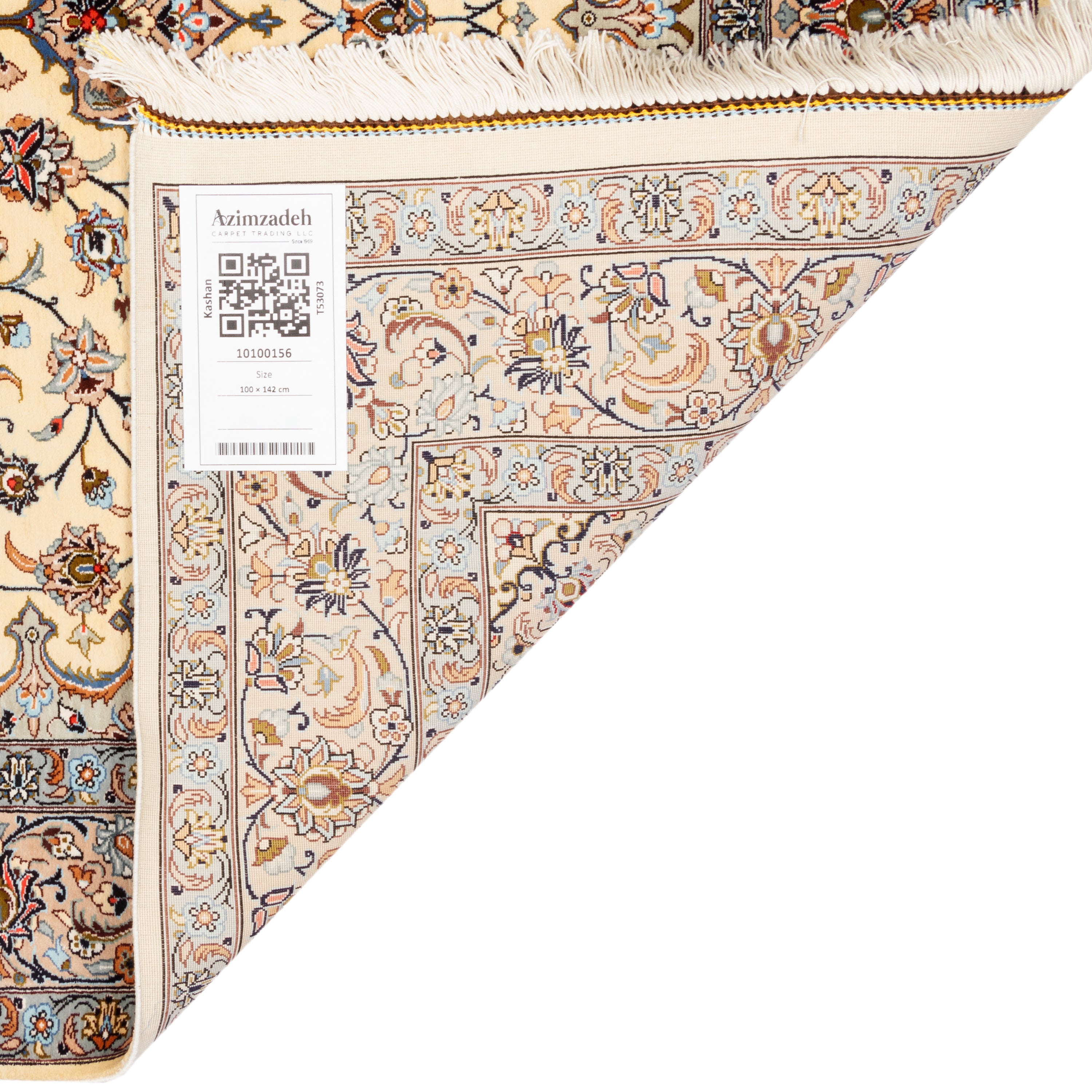 Kashan Handmade Carpet — Lachak Toranj | Full Silk | 100 × 142 cm | SKU 10100156
