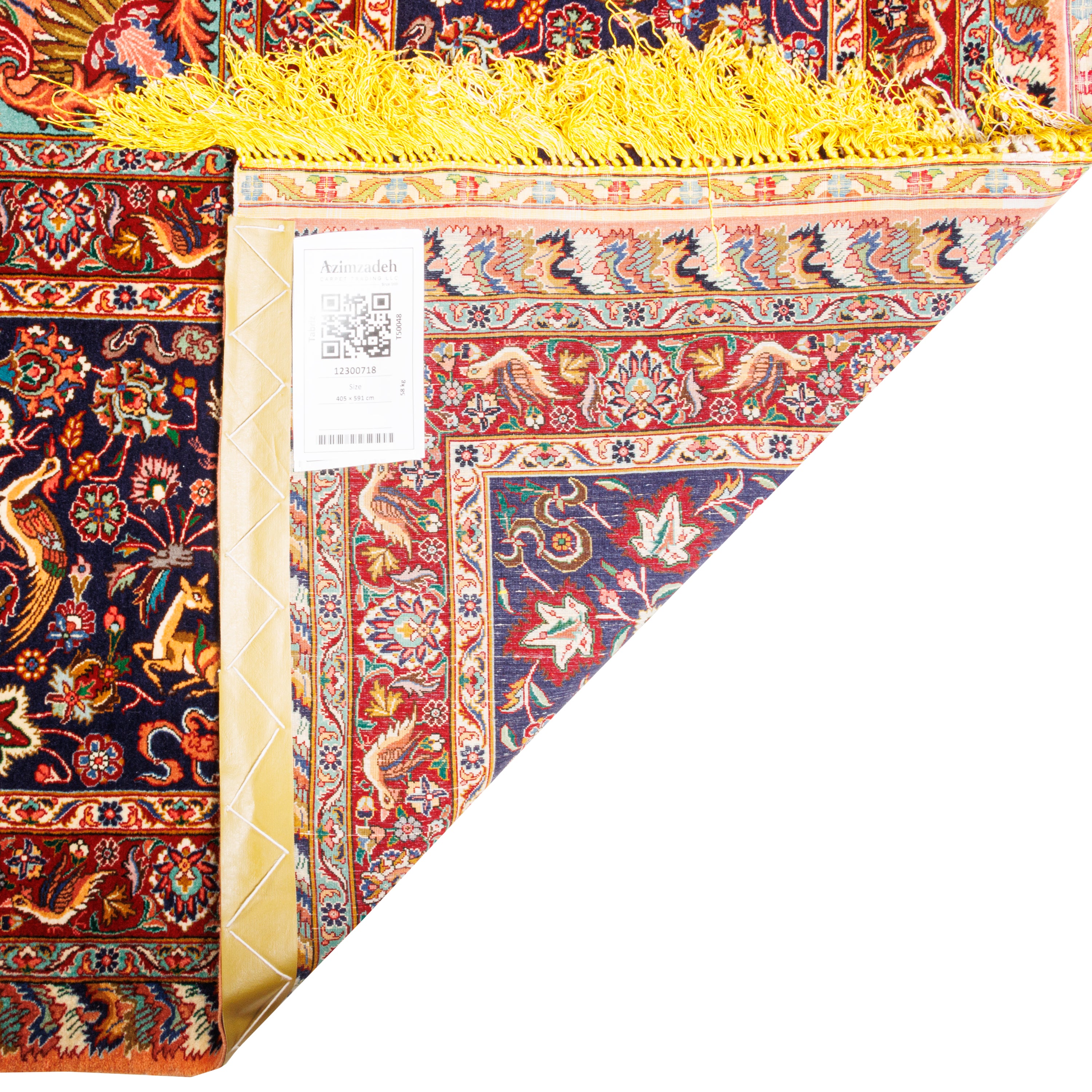 Tabriz Handmade Carpet — Lachak Toranj | Wool / Silk Warp | 405 × 591 cm | SKU 12300718