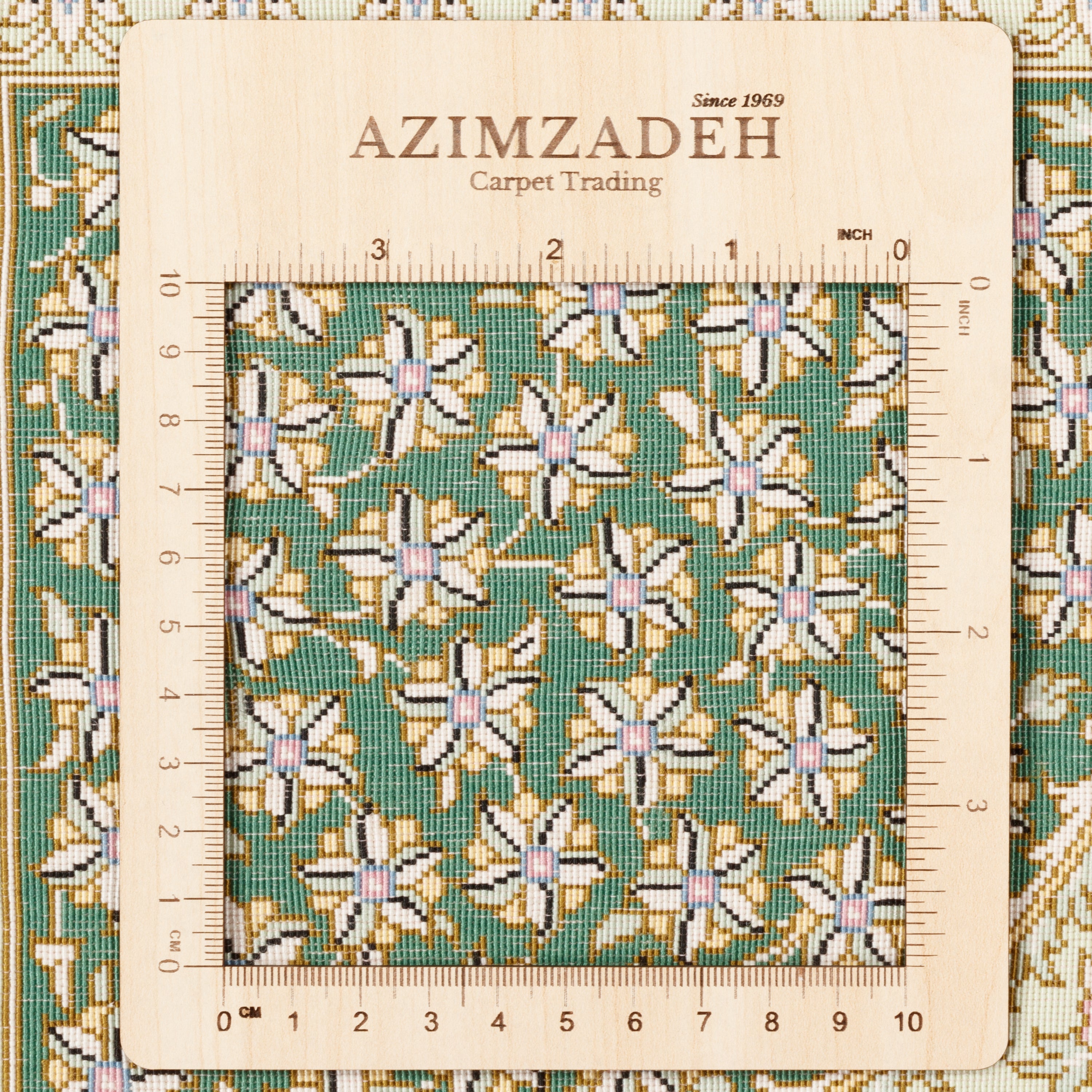 Qom Handmade Carpet — Toranj-dar | Full Silk | 100 × 145 cm | SKU 10100181